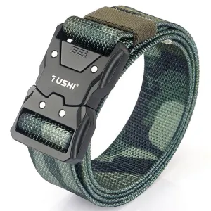 Men's Tactical Military Belt - Army Outdoor Hunting Multi-Function Combat Survival Marine Corps Nylon Belt