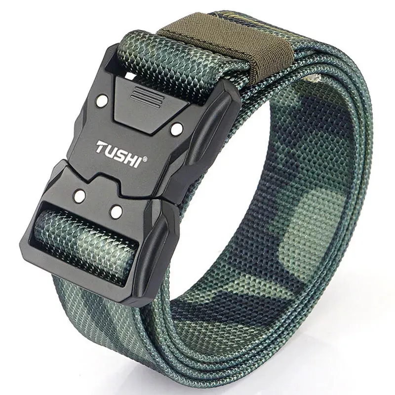 Men's Tactical Military Belt - Army Outdoor Hunting Multi-Function Combat Survival Marine Corps Nylon Belt