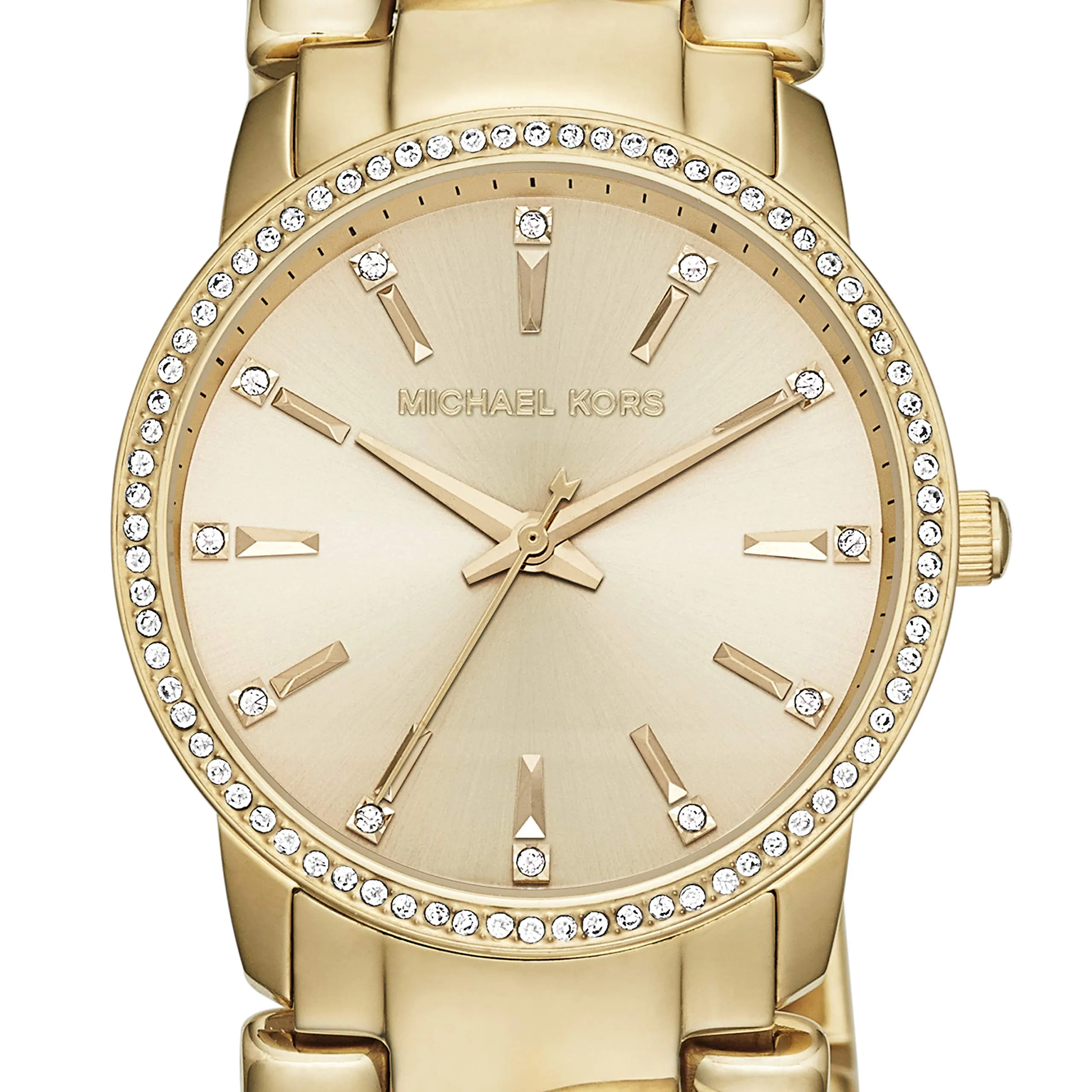 Michael Kors Women's Lady Nini Quartz Watch with Stainless Steel Strap, Gold, 18 (Model: MK3235)