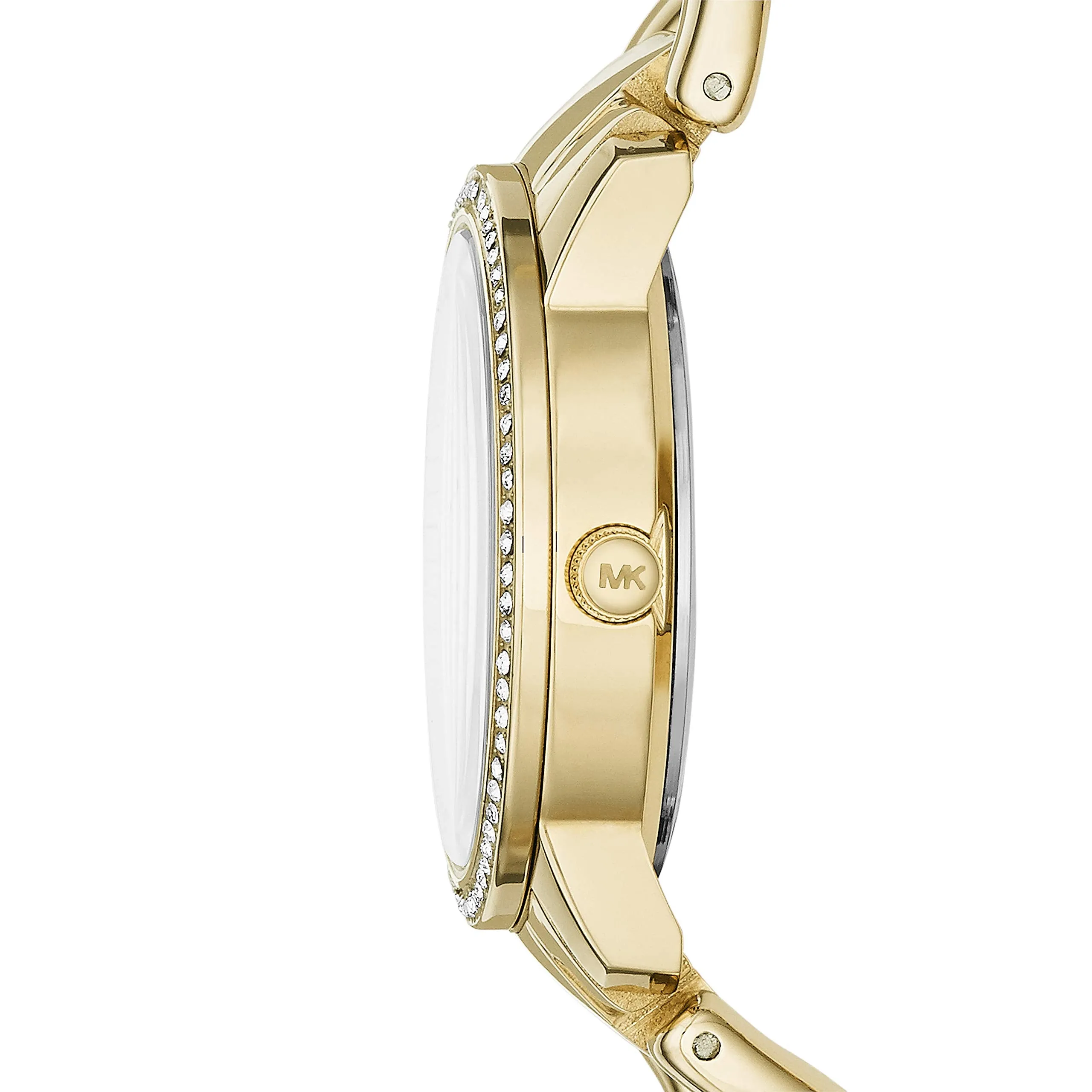 Michael Kors Women's Lady Nini Quartz Watch with Stainless Steel Strap, Gold, 18 (Model: MK3235)