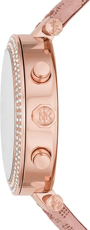 Michael Kors Women's Parker Stainless Steel Quartz Watch with PVC Strap, Pink, 20 (Model: MK6935)