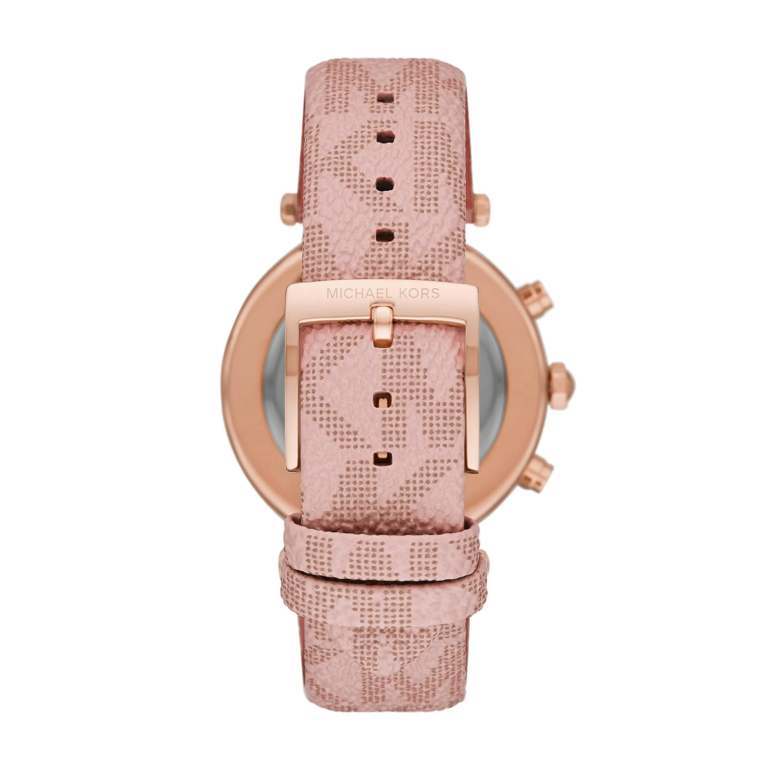 Michael Kors Women's Parker Stainless Steel Quartz Watch with PVC Strap, Pink, 20 (Model: MK6935)