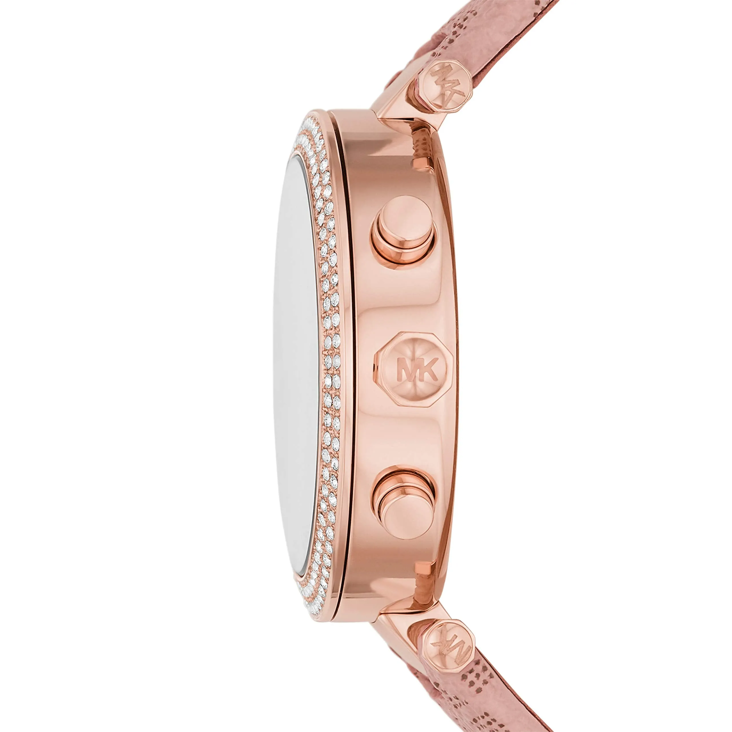 Michael Kors Women's Parker Stainless Steel Quartz Watch with PVC Strap, Pink, 20 (Model: MK6935)