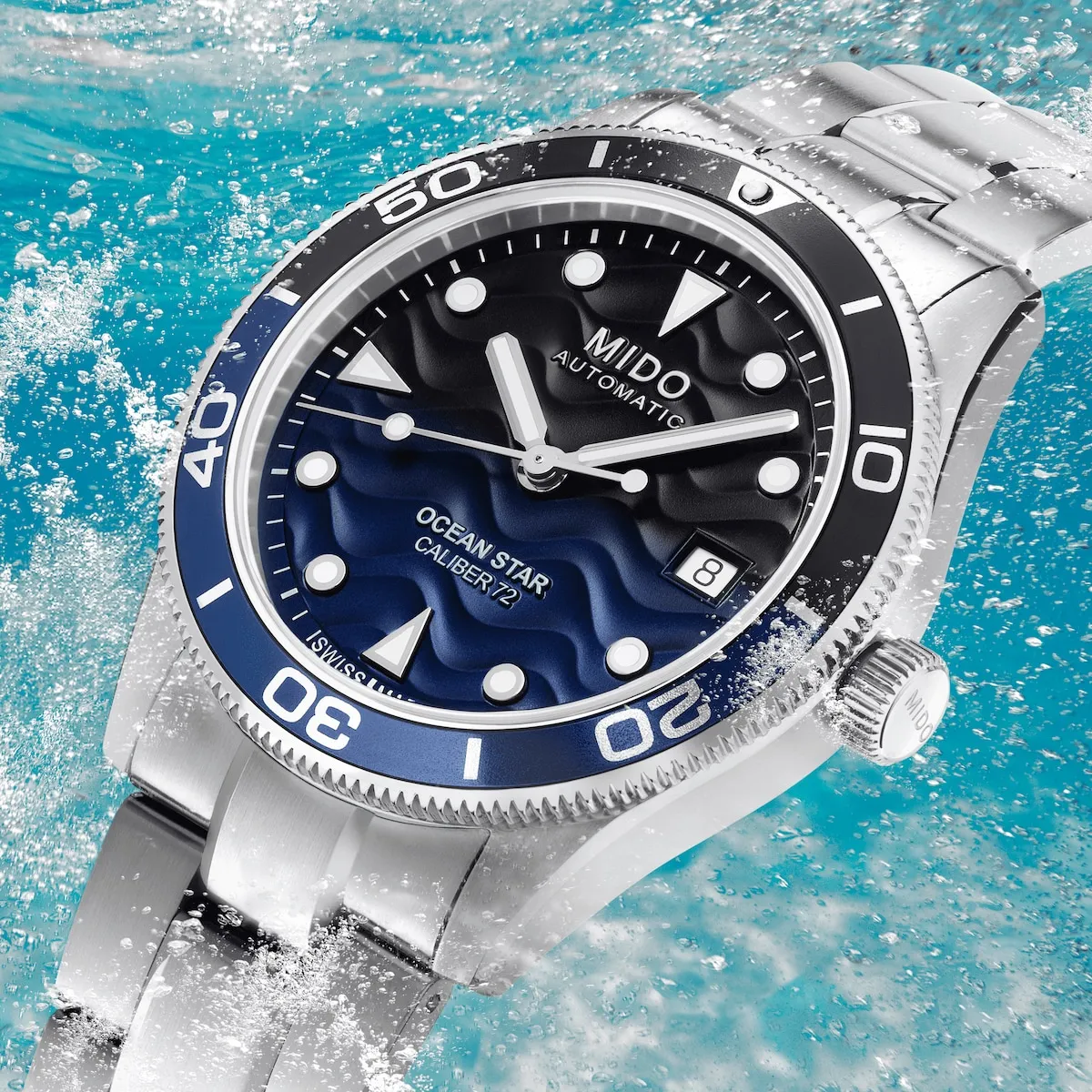 Mido Ocean Star 39mm Blue-Black Gradient Steel Men's Watch M0269071104100