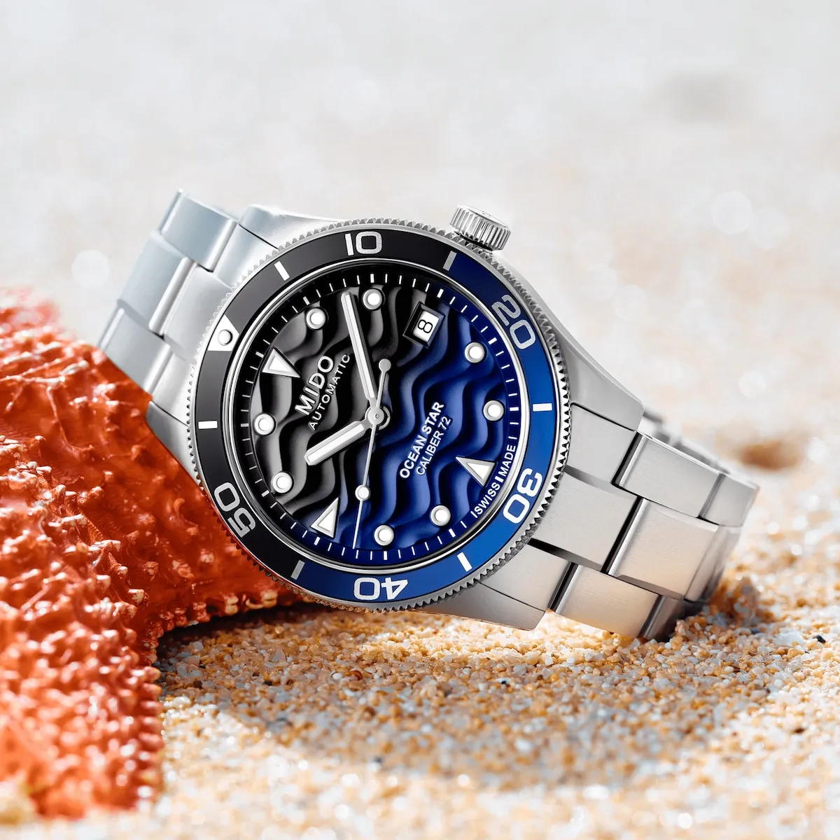 Mido Ocean Star 39mm Blue-Black Gradient Steel Men's Watch M0269071104100
