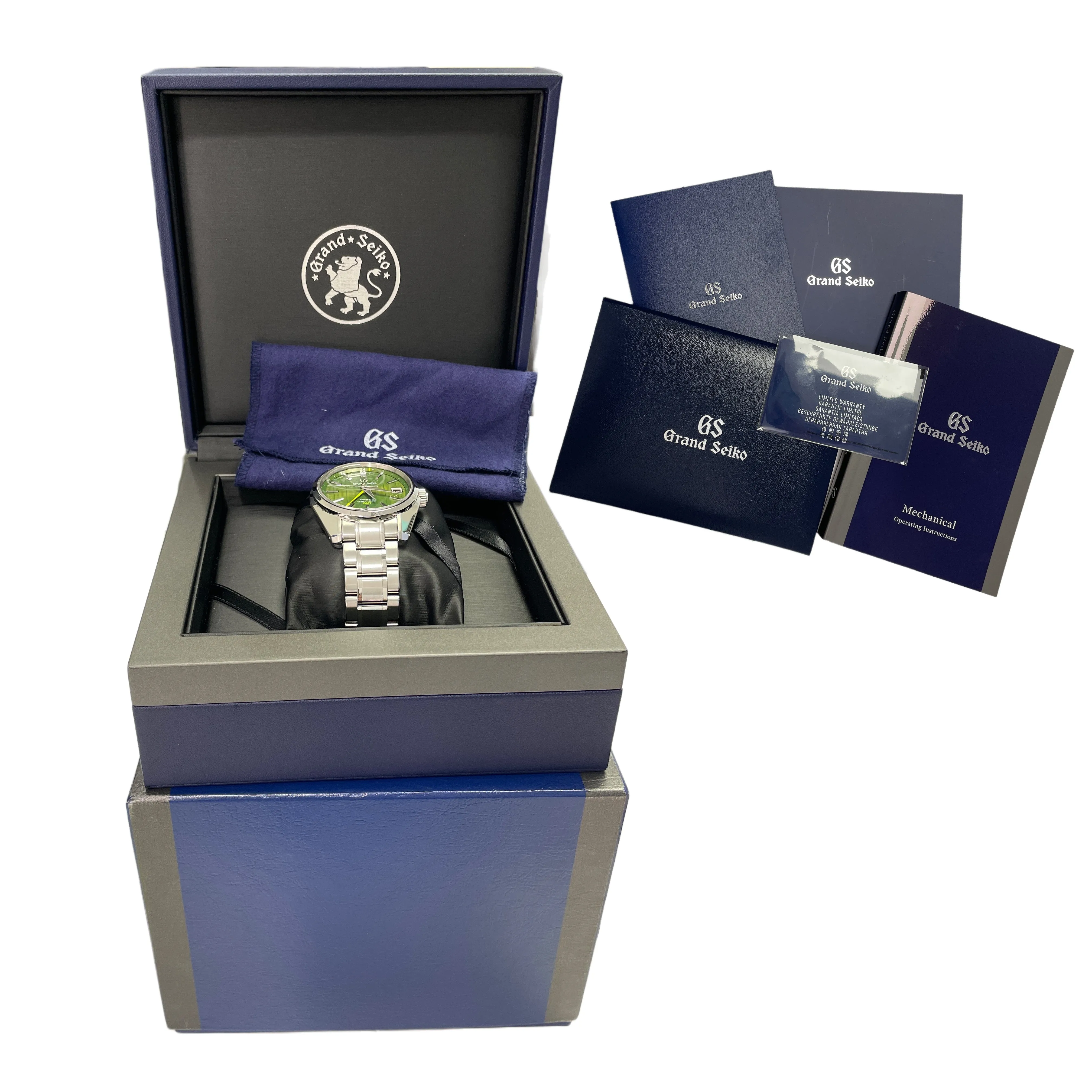 MINT 2022 PAPERS Grand Seiko Heritage Hi-Beat GMT BAMBOO Green SBGJ259G 40mm BOX