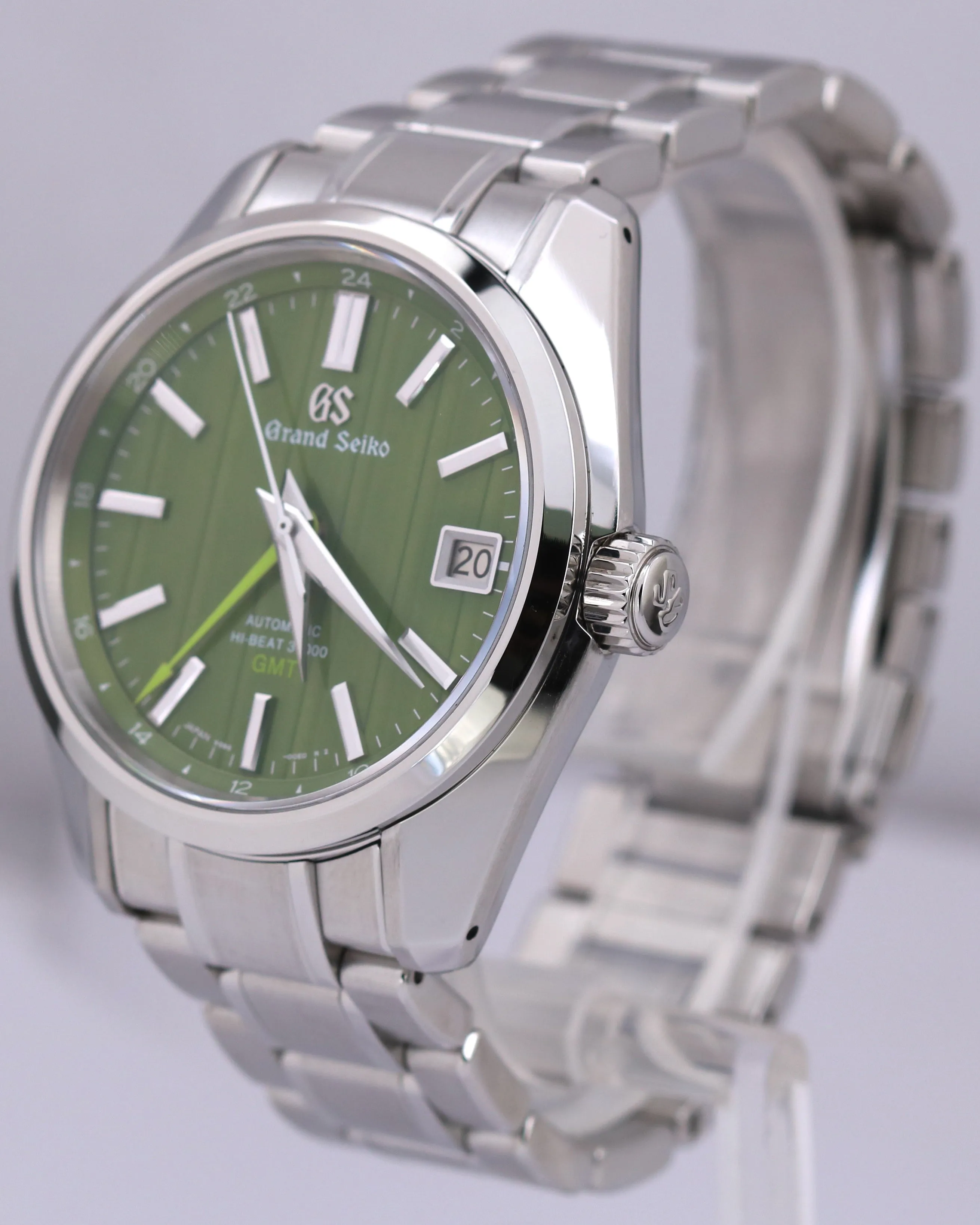MINT 2022 PAPERS Grand Seiko Heritage Hi-Beat GMT BAMBOO Green SBGJ259G 40mm BOX