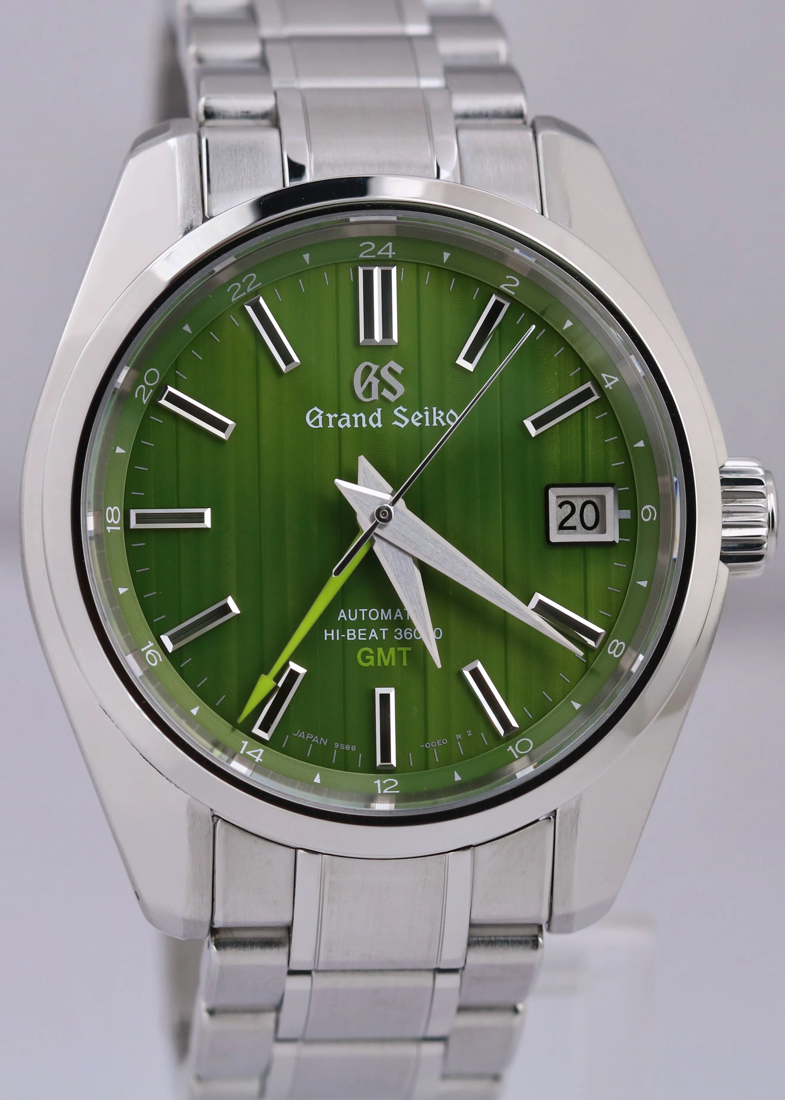 MINT 2022 PAPERS Grand Seiko Heritage Hi-Beat GMT BAMBOO Green SBGJ259G 40mm BOX