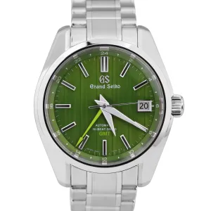 MINT 2022 PAPERS Grand Seiko Heritage Hi-Beat GMT BAMBOO Green SBGJ259G 40mm BOX