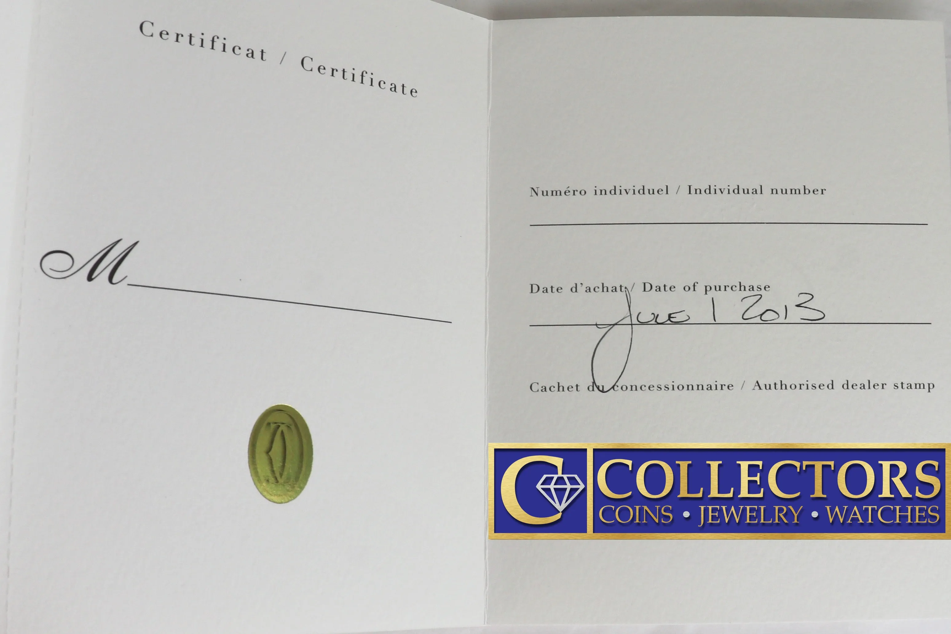 MINT Cartier Roadster 18K Yellow Gold 36mm 2524 Silver Arabic Dial Date W62003V2
