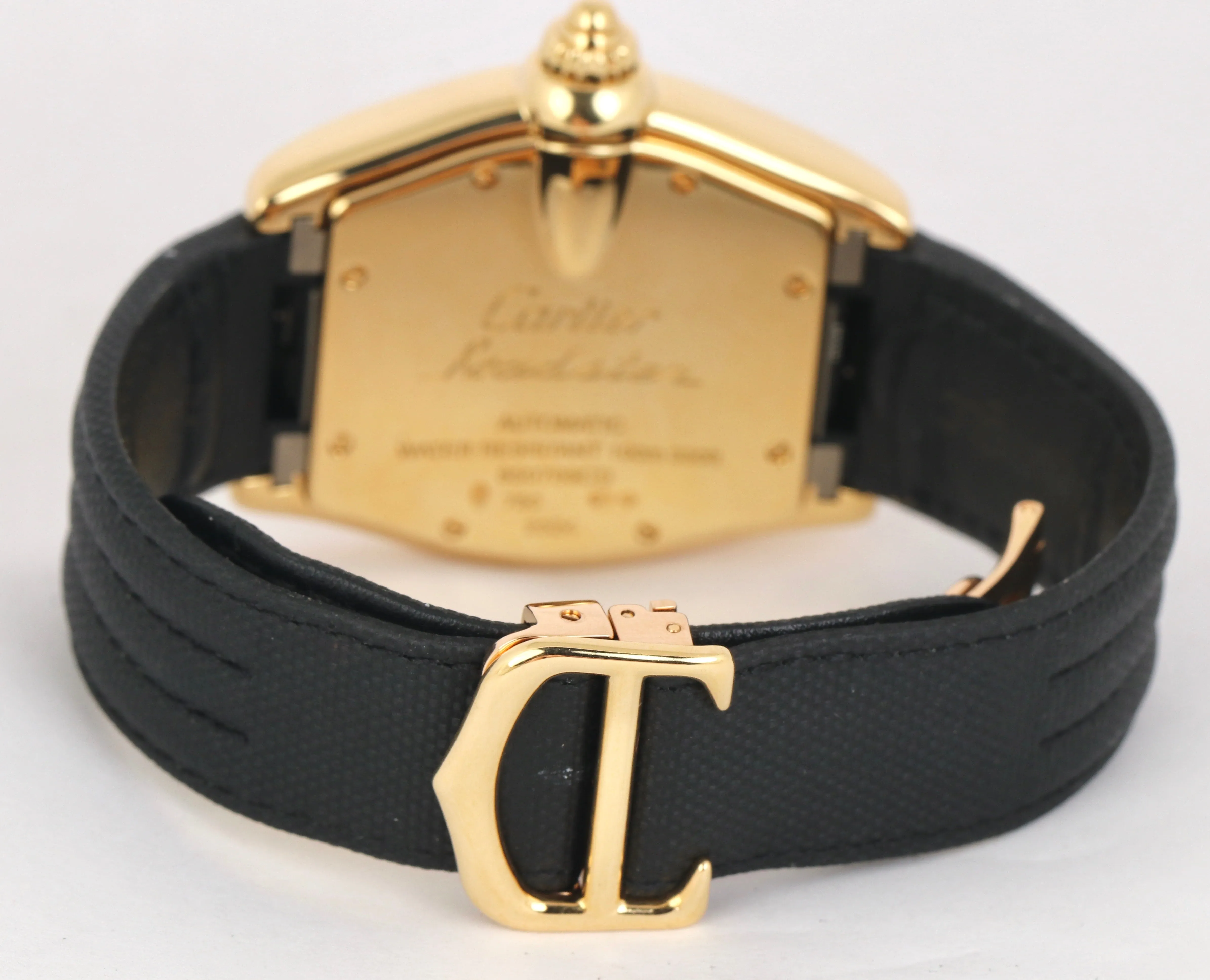 MINT Cartier Roadster 18K Yellow Gold 36mm 2524 Silver Arabic Dial Date W62003V2