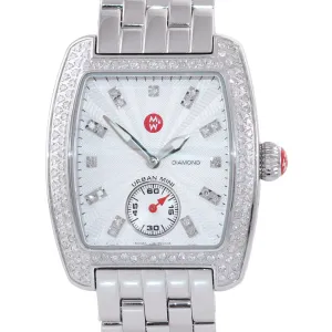 MINT Ladies Michele Urban Mini Diamond Steel Quartz 29mm Watch MW02A01A2942