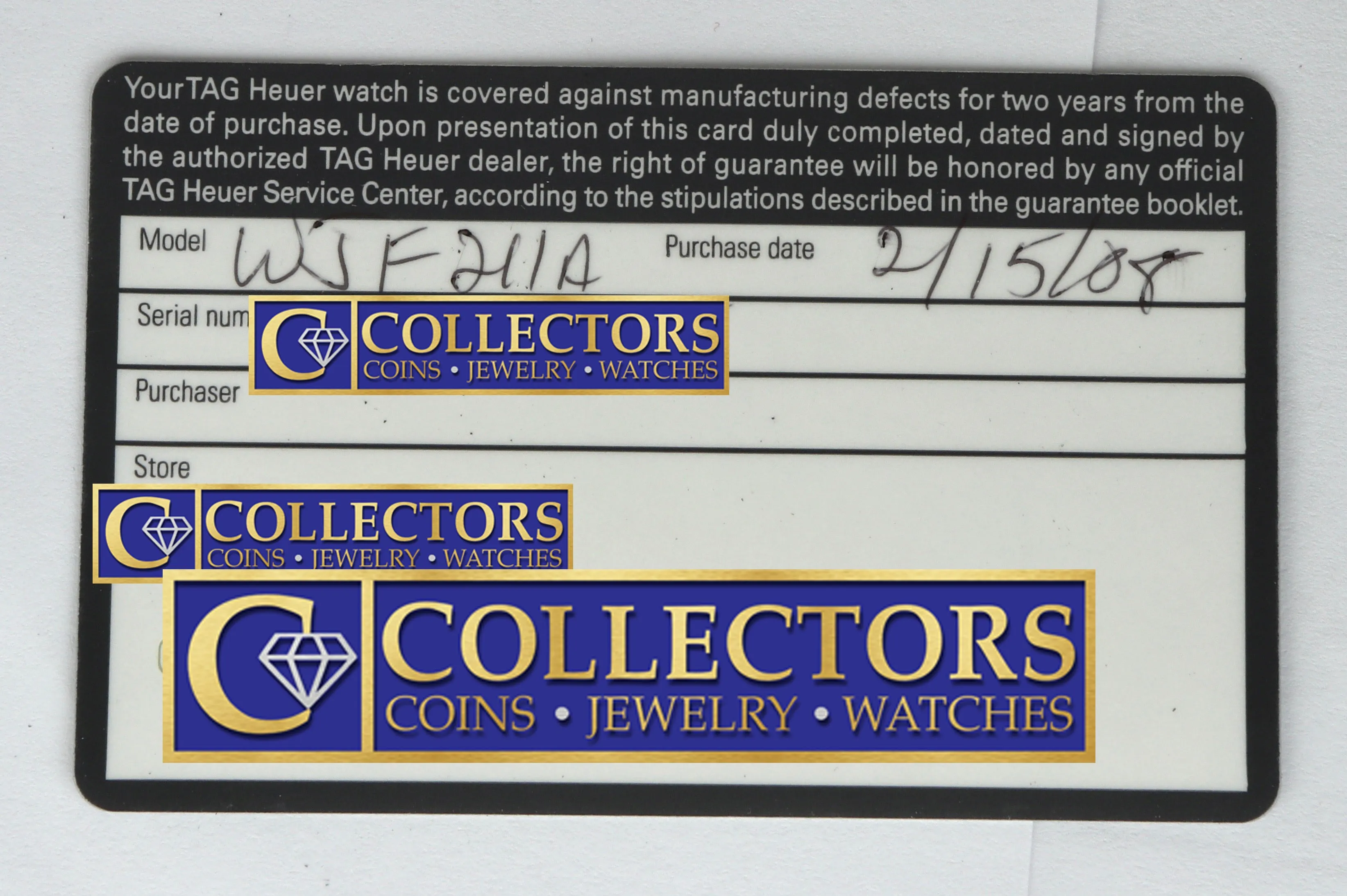 MINT TAG Heuer Link Calibre 6 Black 38mm Automatic Stainless Steel WJF211A Watch