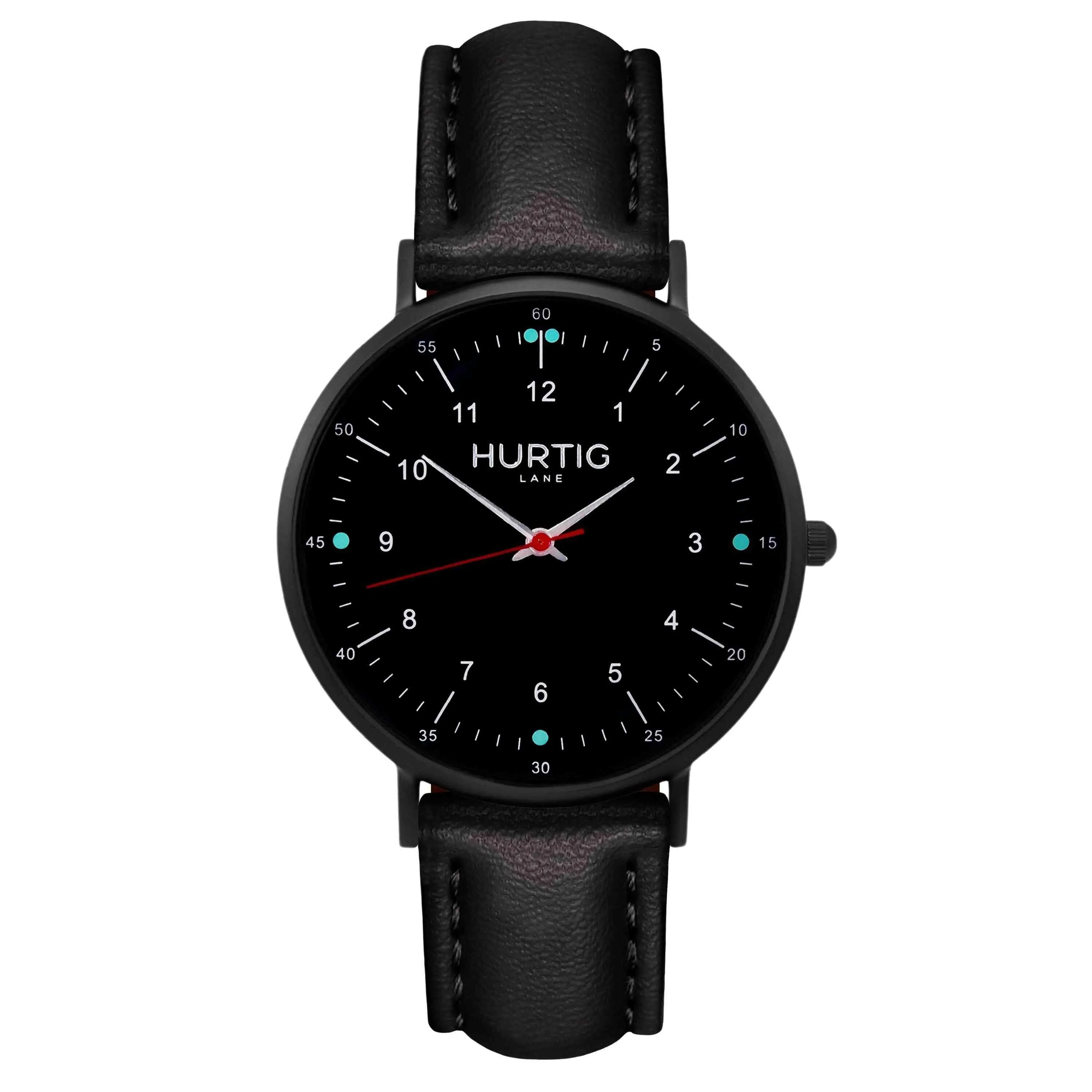 Moderno CACTUS Leather Watch All Black & Black