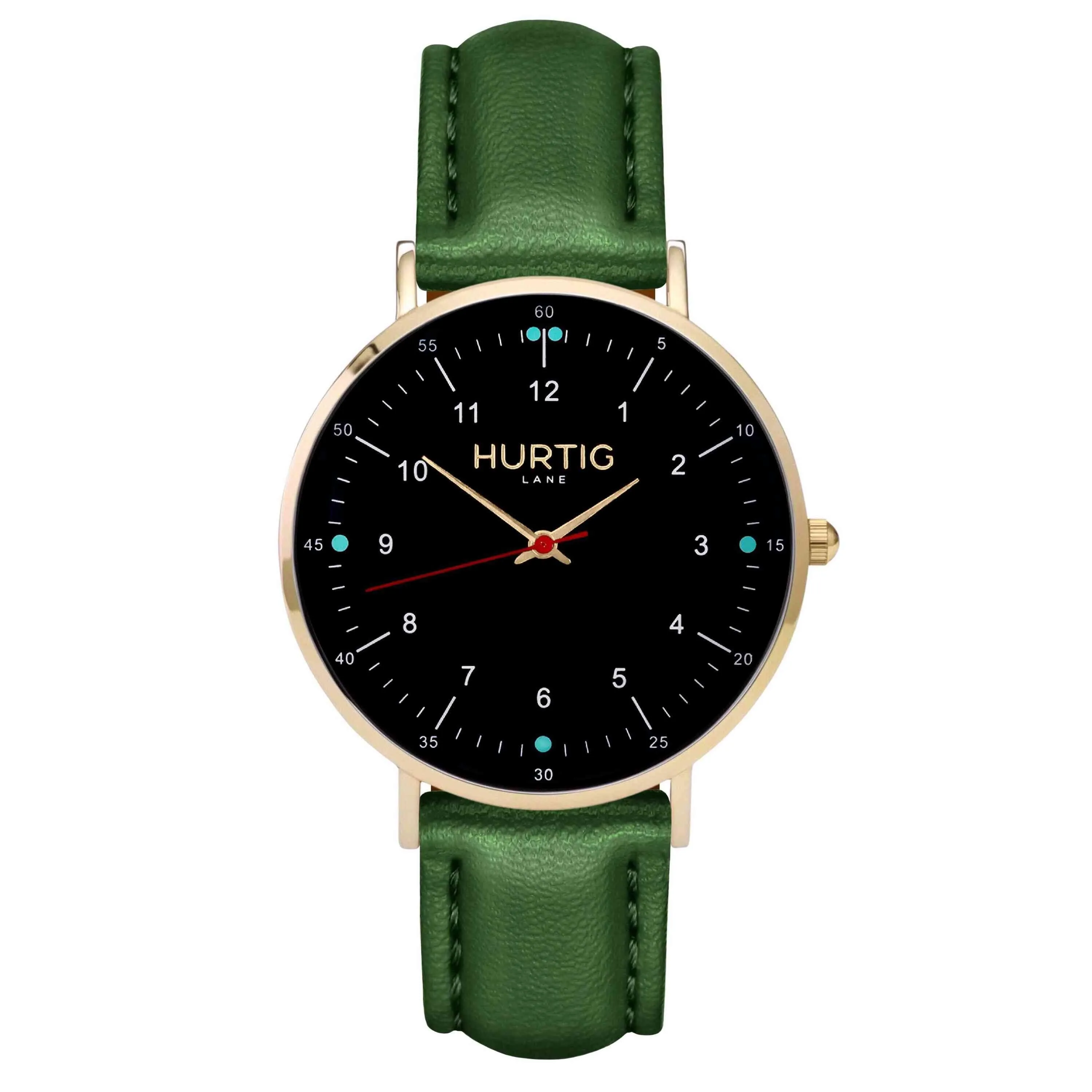 Moderno CACTUS Leather Watch Gold, Black & Black