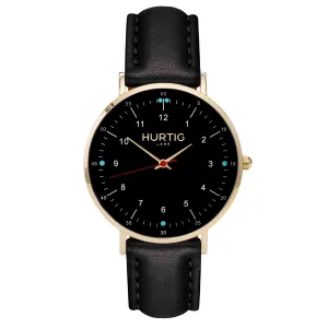 Moderno CACTUS Leather Watch Gold, Black & Black