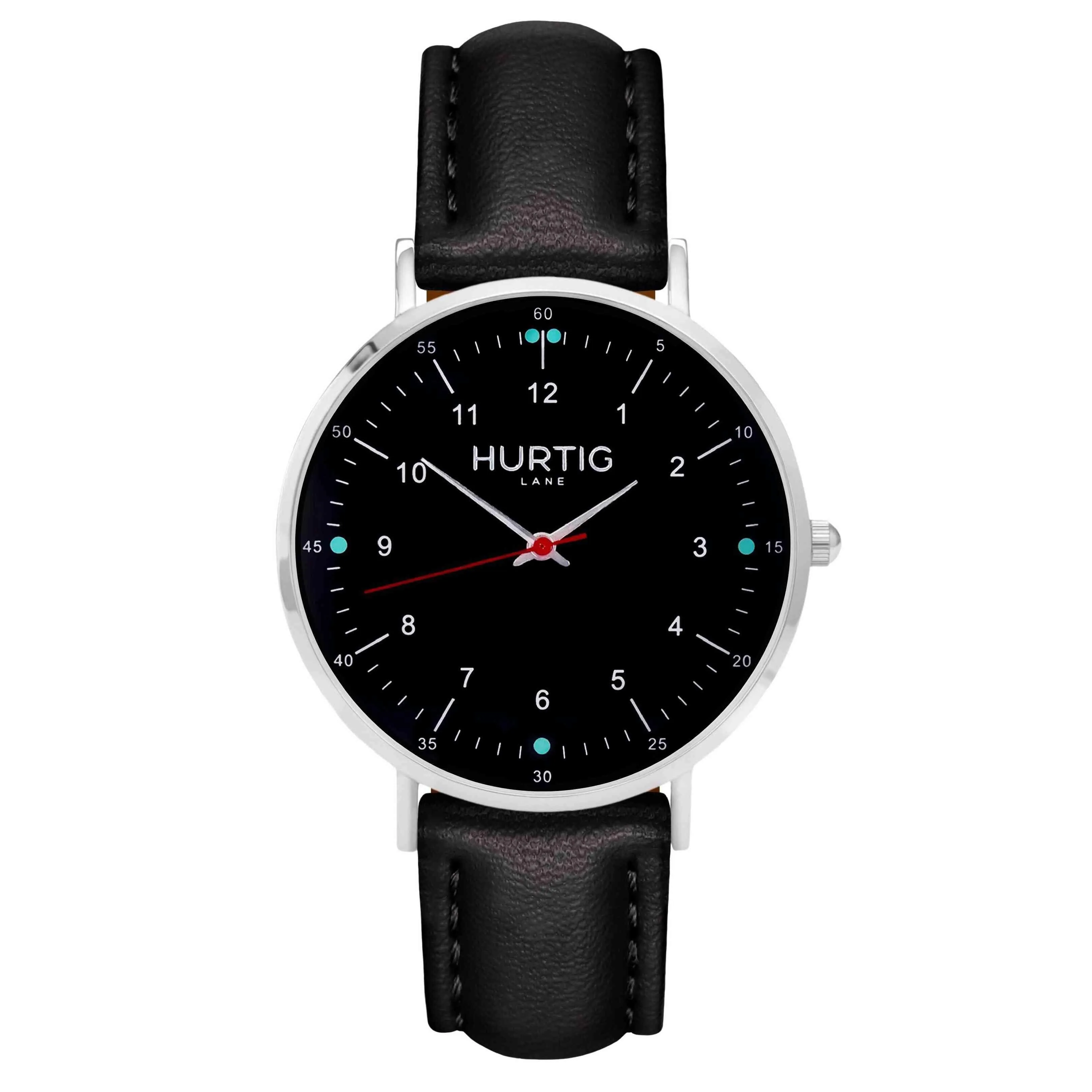 Moderno CACTUS Leather Watch Silver, Black & Green