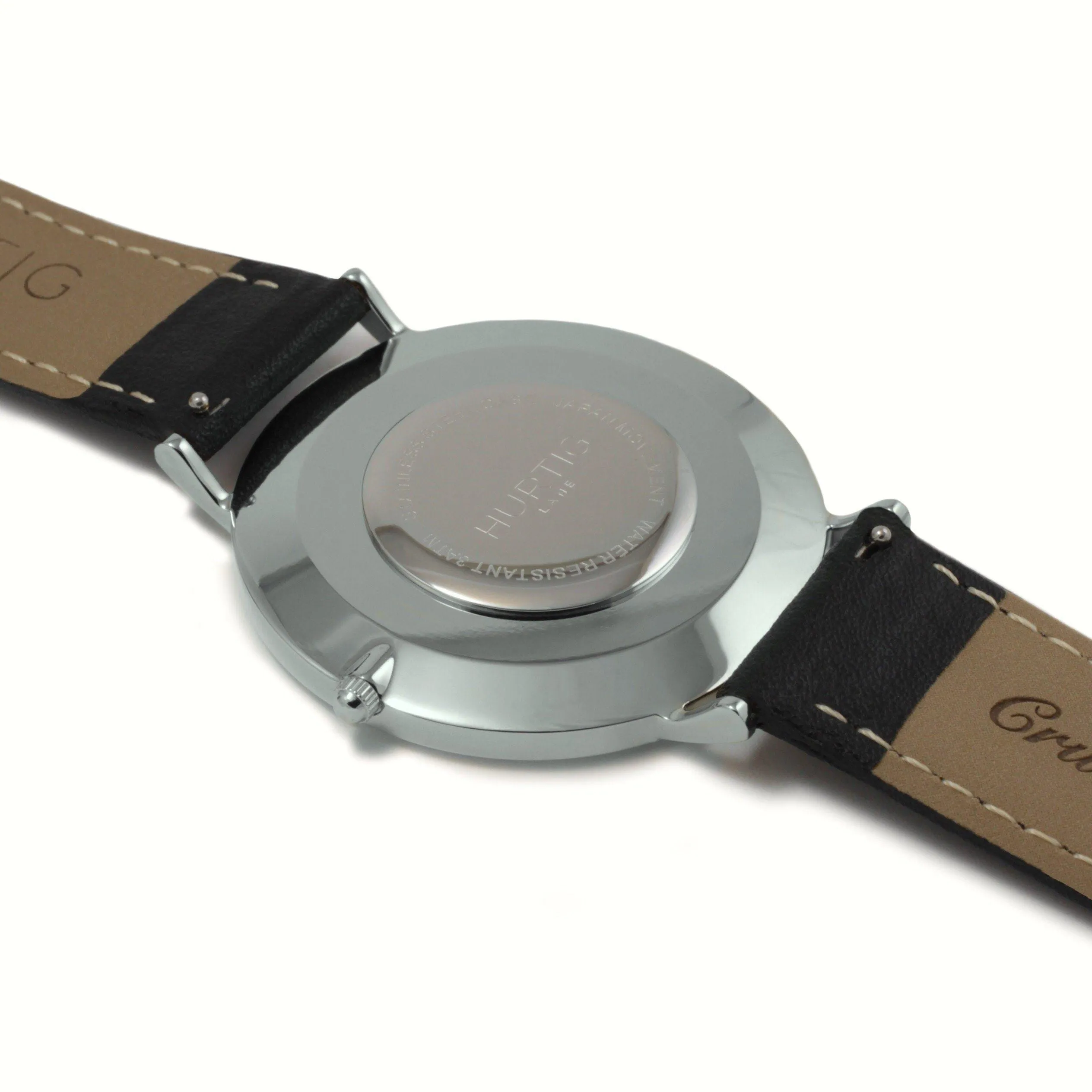 Moderno CACTUS Leather Watch Silver, White & Black