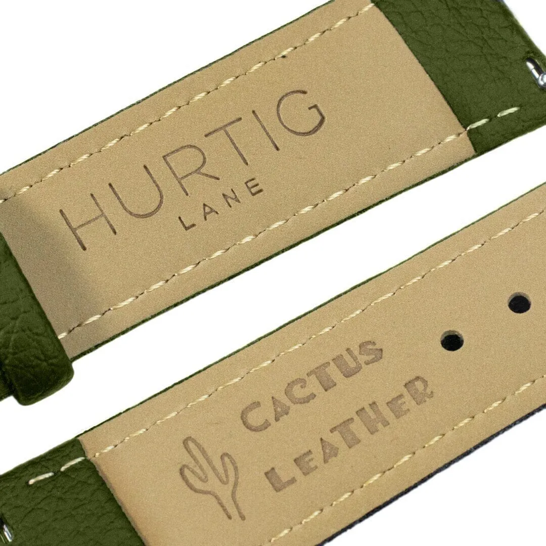 Moderno CACTUS Leather Watch Silver, White & Green