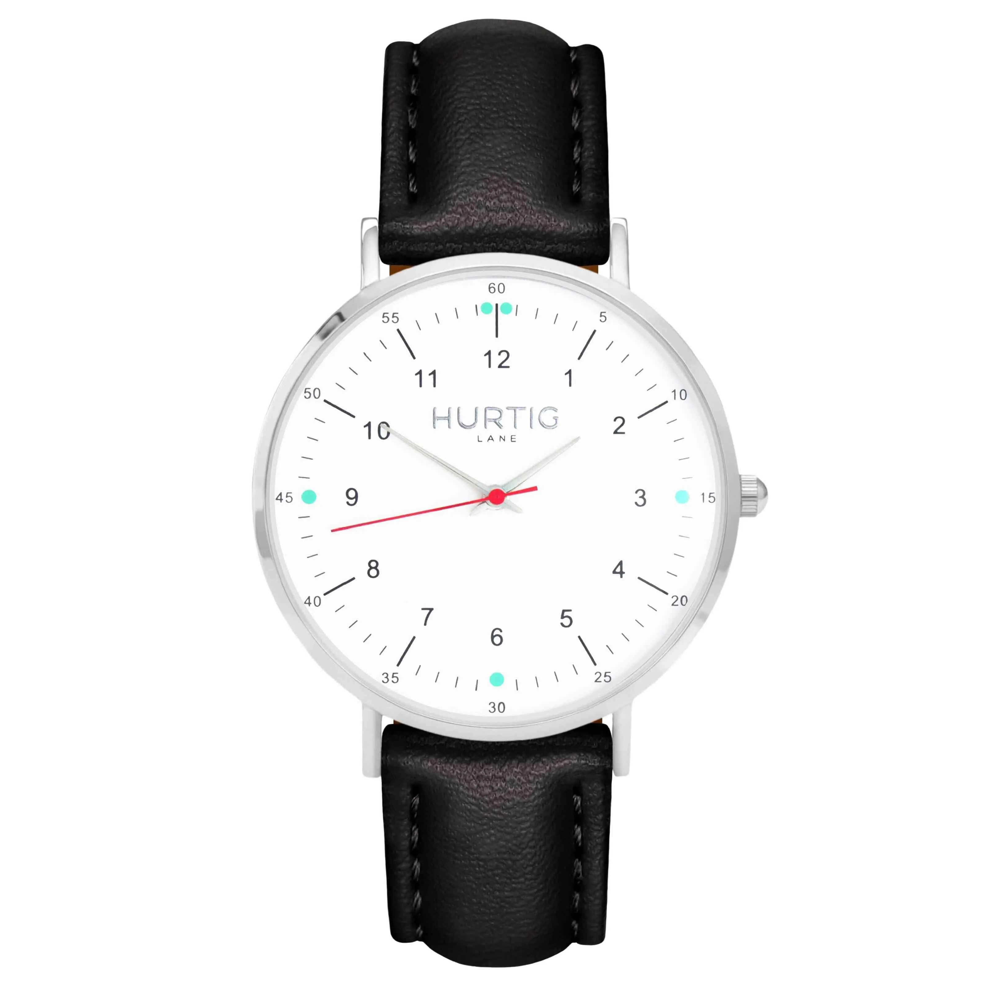 Moderno CACTUS Leather Watch Silver, White & Green