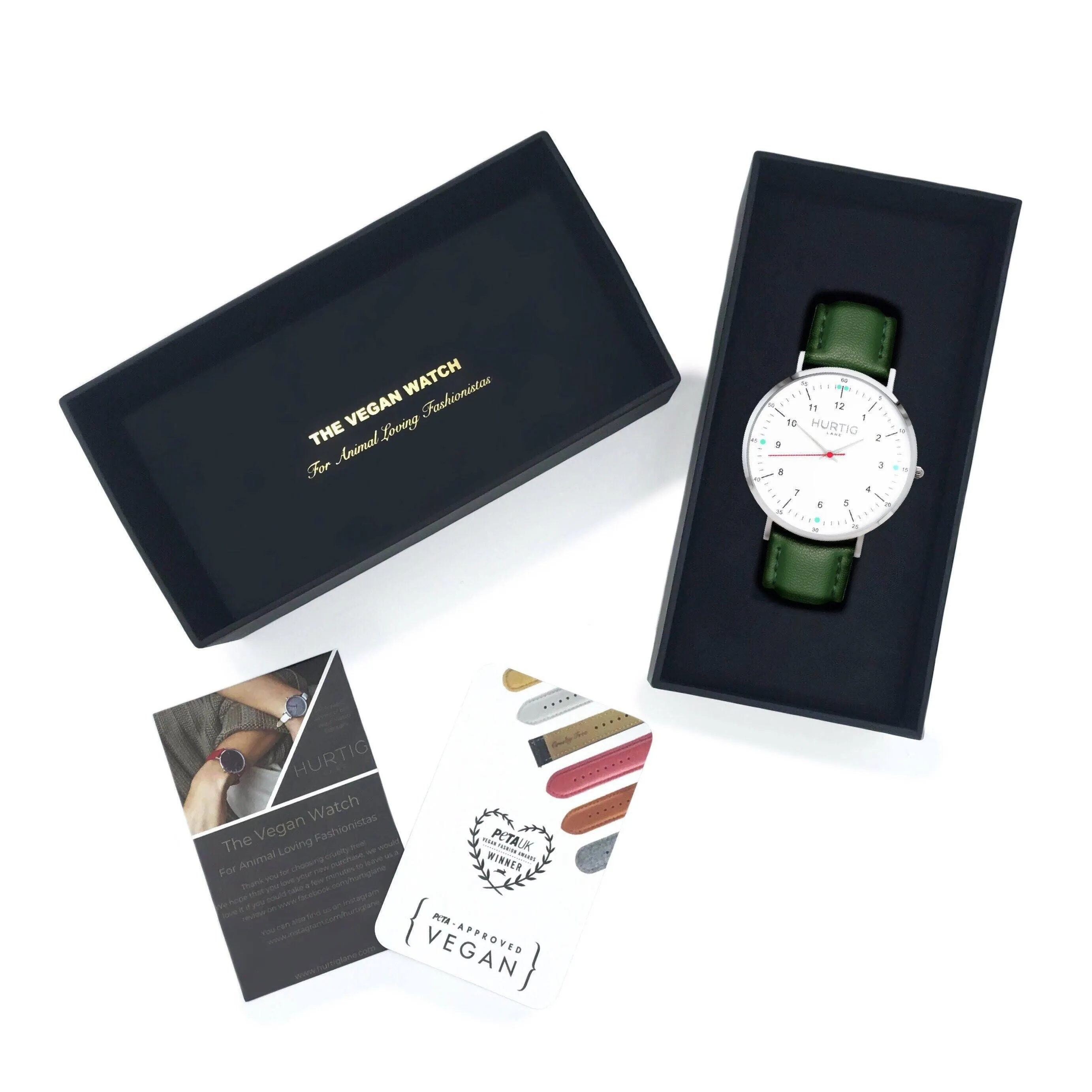 Moderno CACTUS Leather Watch Silver, White & Green