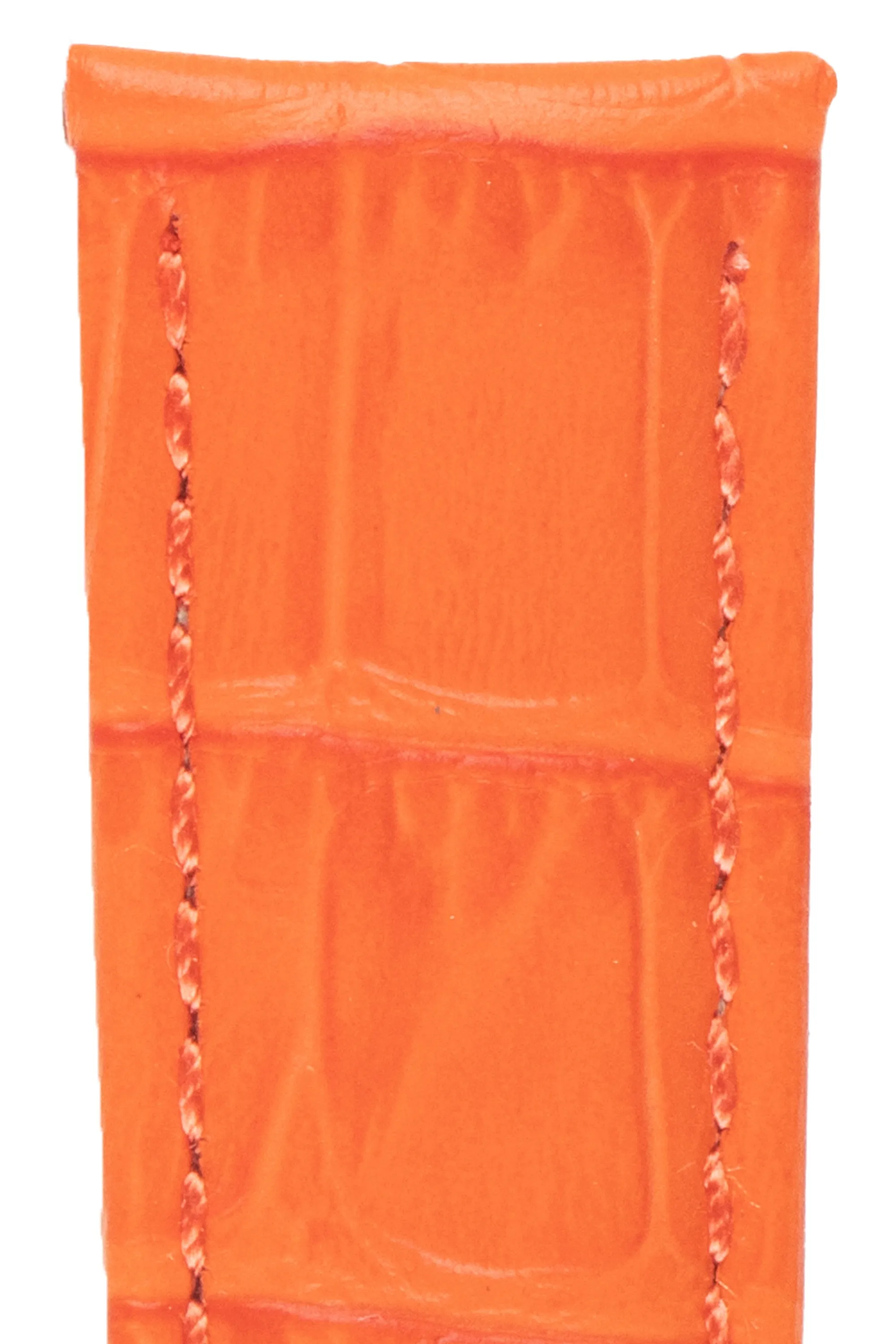 Morellato BOLLE Alligator-Embossed Calfskin Leather Watch Strap in ORANGE