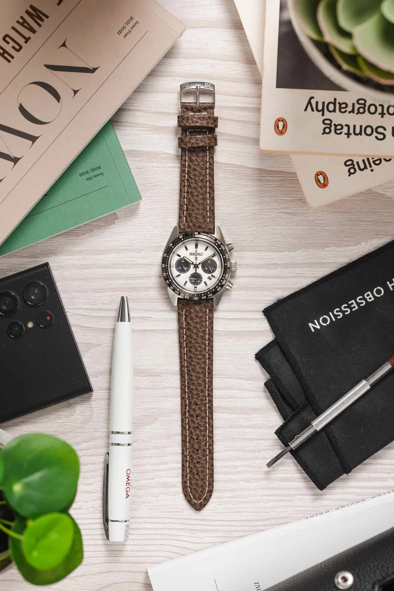 Morellato KUGA Padded Calfskin Leather Watch Strap in BROWN