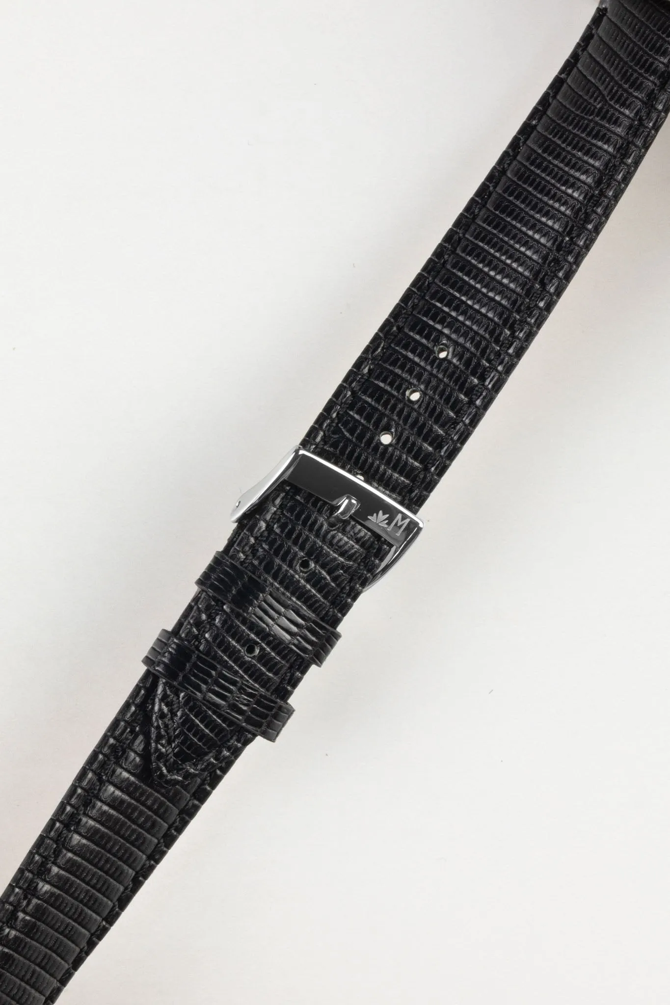 Morellato VIOLINO Genuine Lizard Skin Watch Strap in BLACK