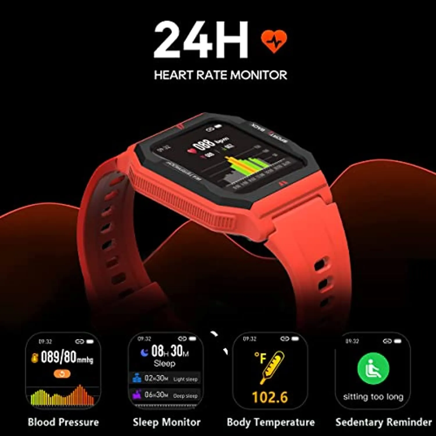 MorePro Smart Watch for Women Men, Activity Fitness Tracker Heart Rate Monitor with Blood Pressure Sleep Tracker,Waterproof Smartwatch Sport Pedometer Step Calories Digital Watch