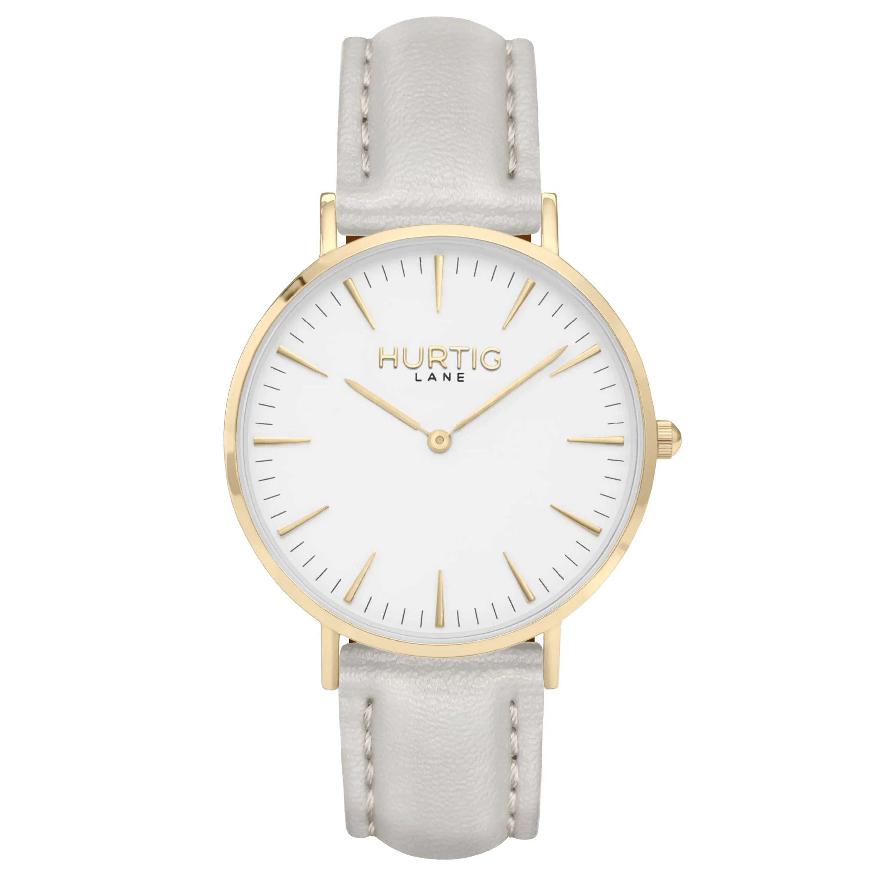 Mykonos Vegan Leather Watch Gold, White & Midnight Blue