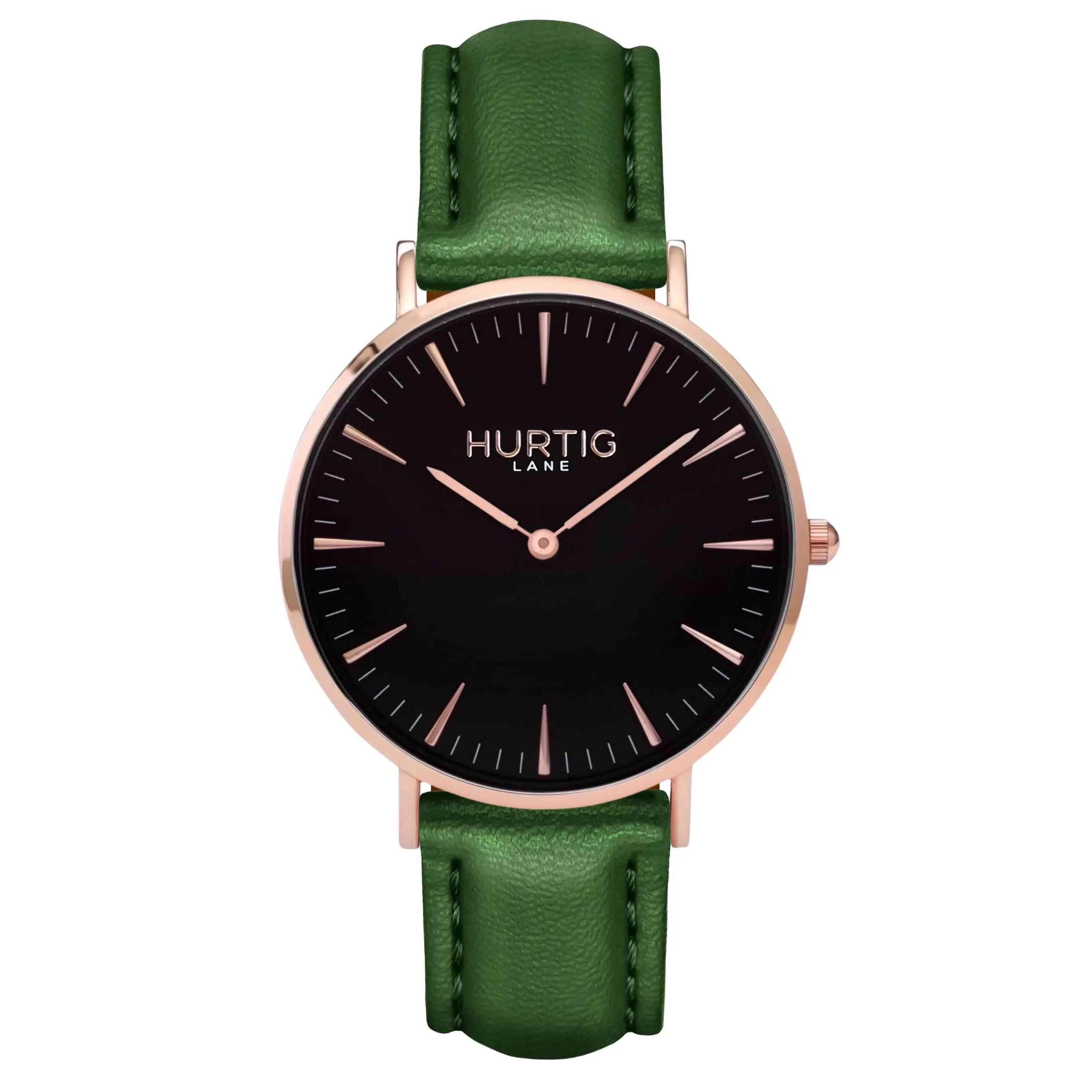 Mykonos Vegan Leather Watch Rose Gold, Black & Mint