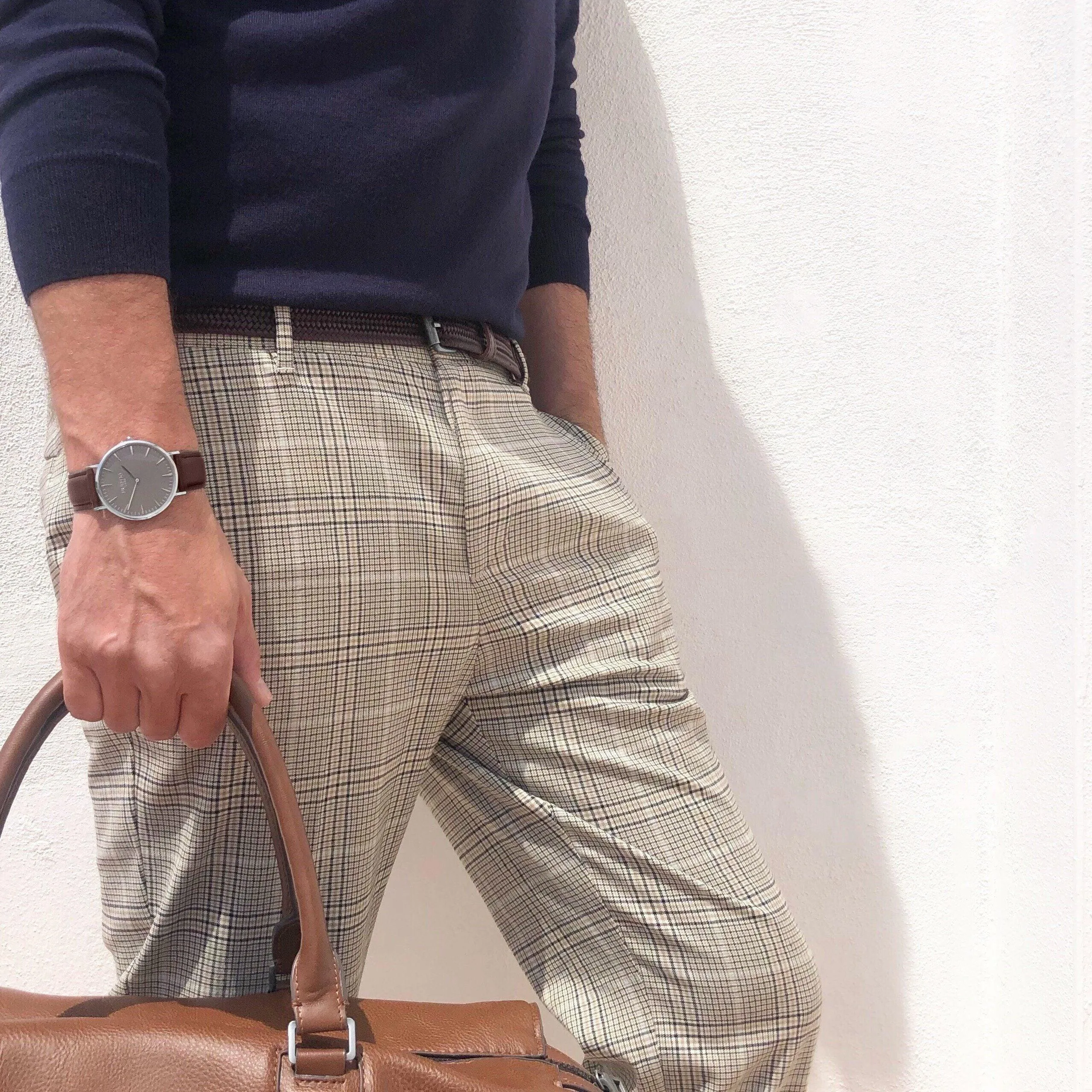 Mykonos Vegan Leather Watch Silver, Grey & Chestnut