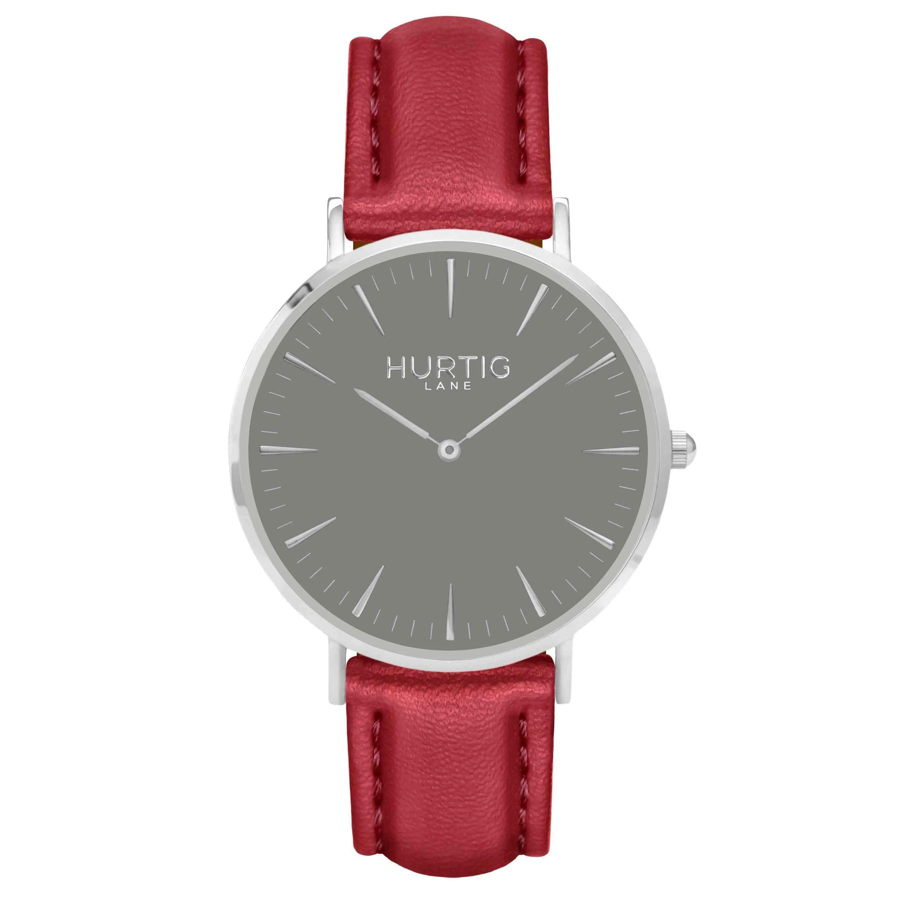 Mykonos Vegan Leather Watch Silver, Grey & Chestnut