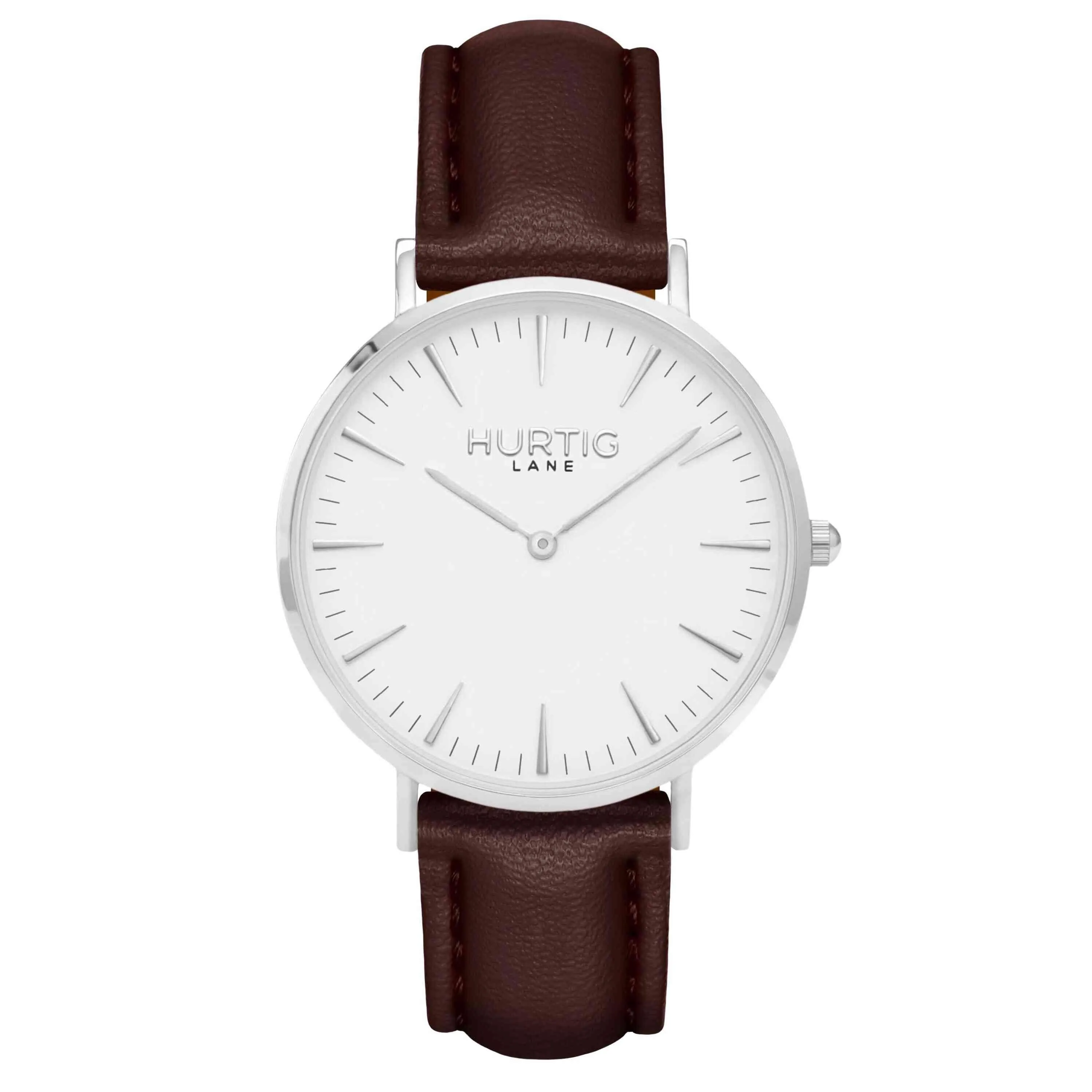 Mykonos Vegan Leather Watch Silver, White & Red