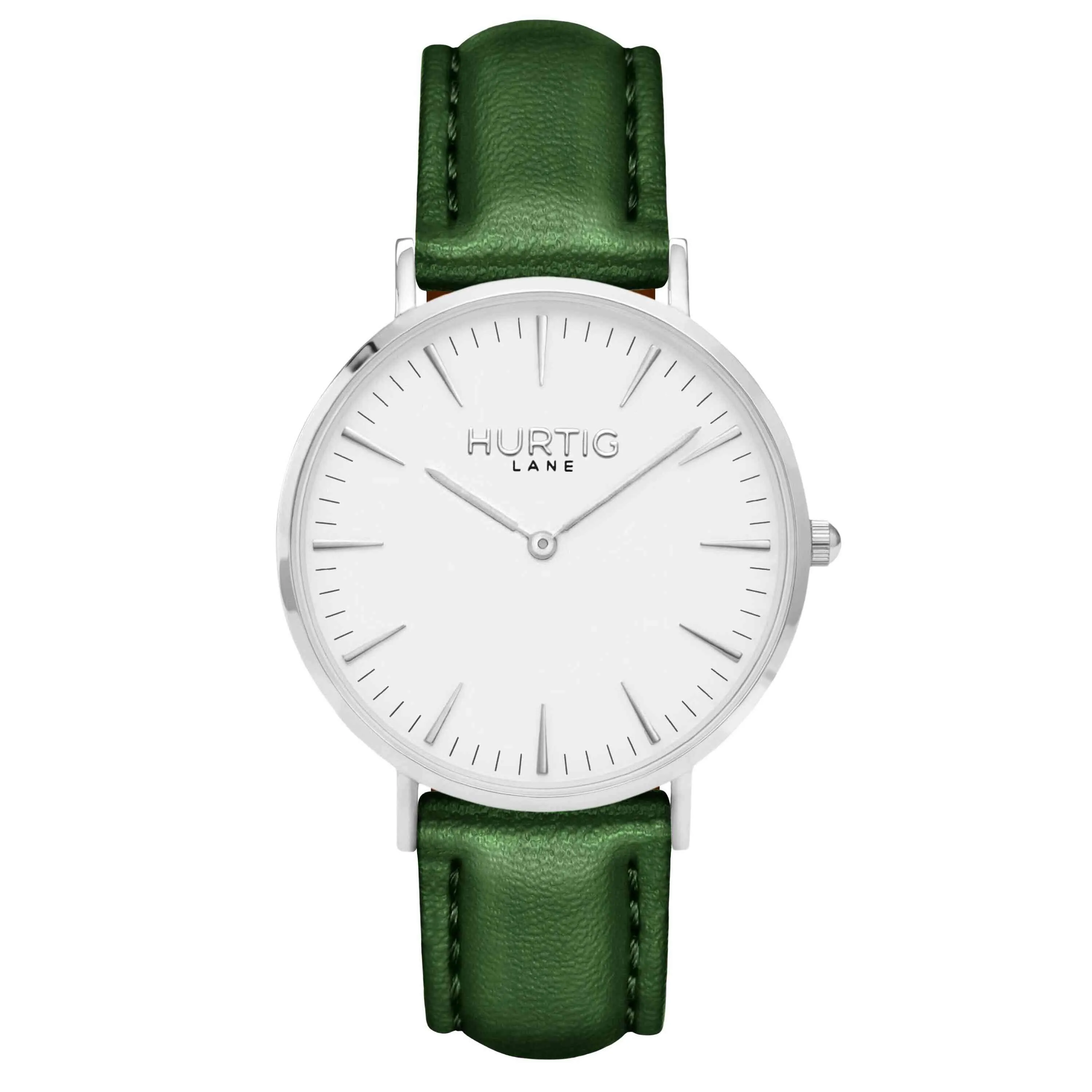 Mykonos Vegan Leather Watch Silver, White & Red