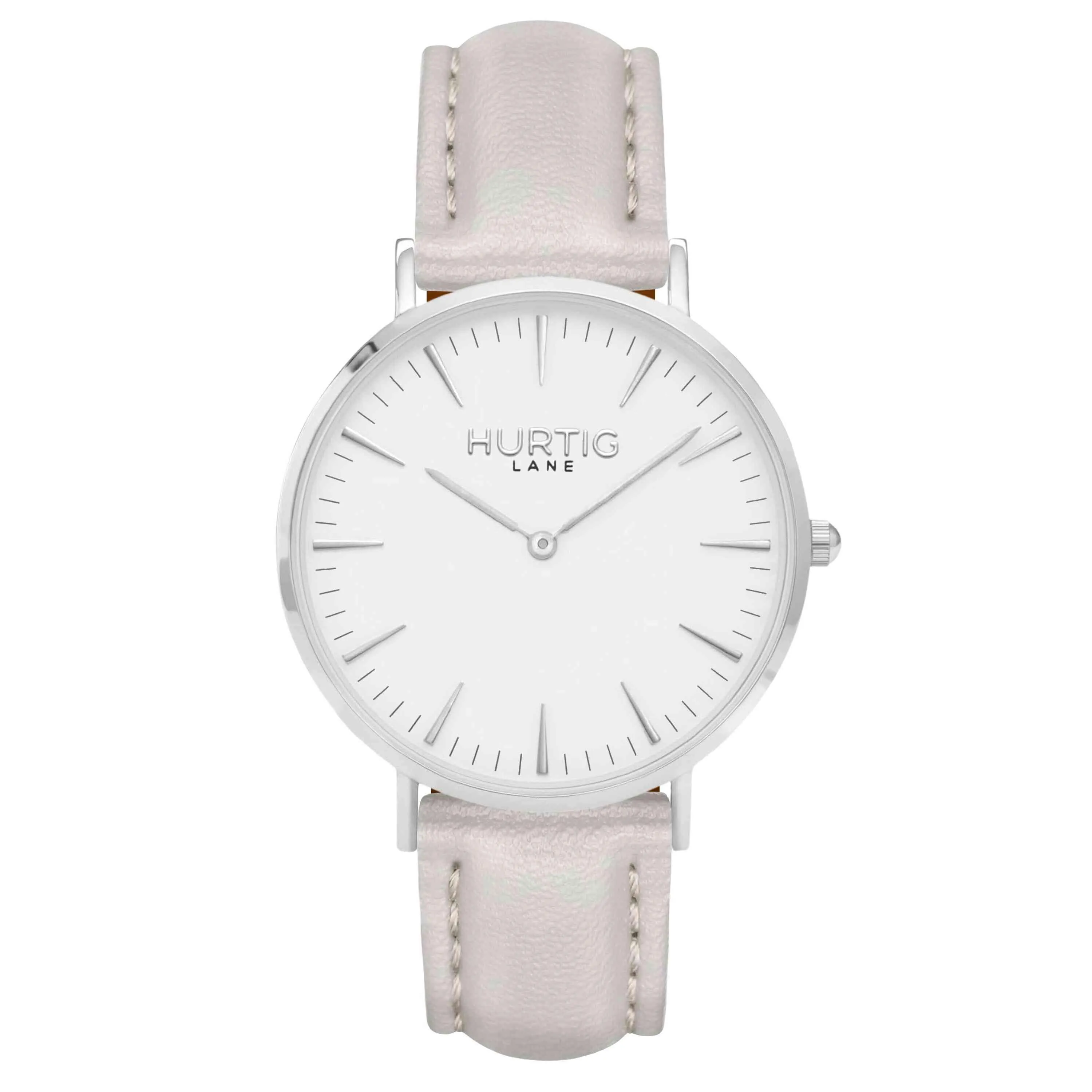 Mykonos Vegan Leather Watch Silver, White & Red