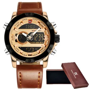 NAVIFORCE Men Sport Watches Top Luxury Brand LED Analog Clock