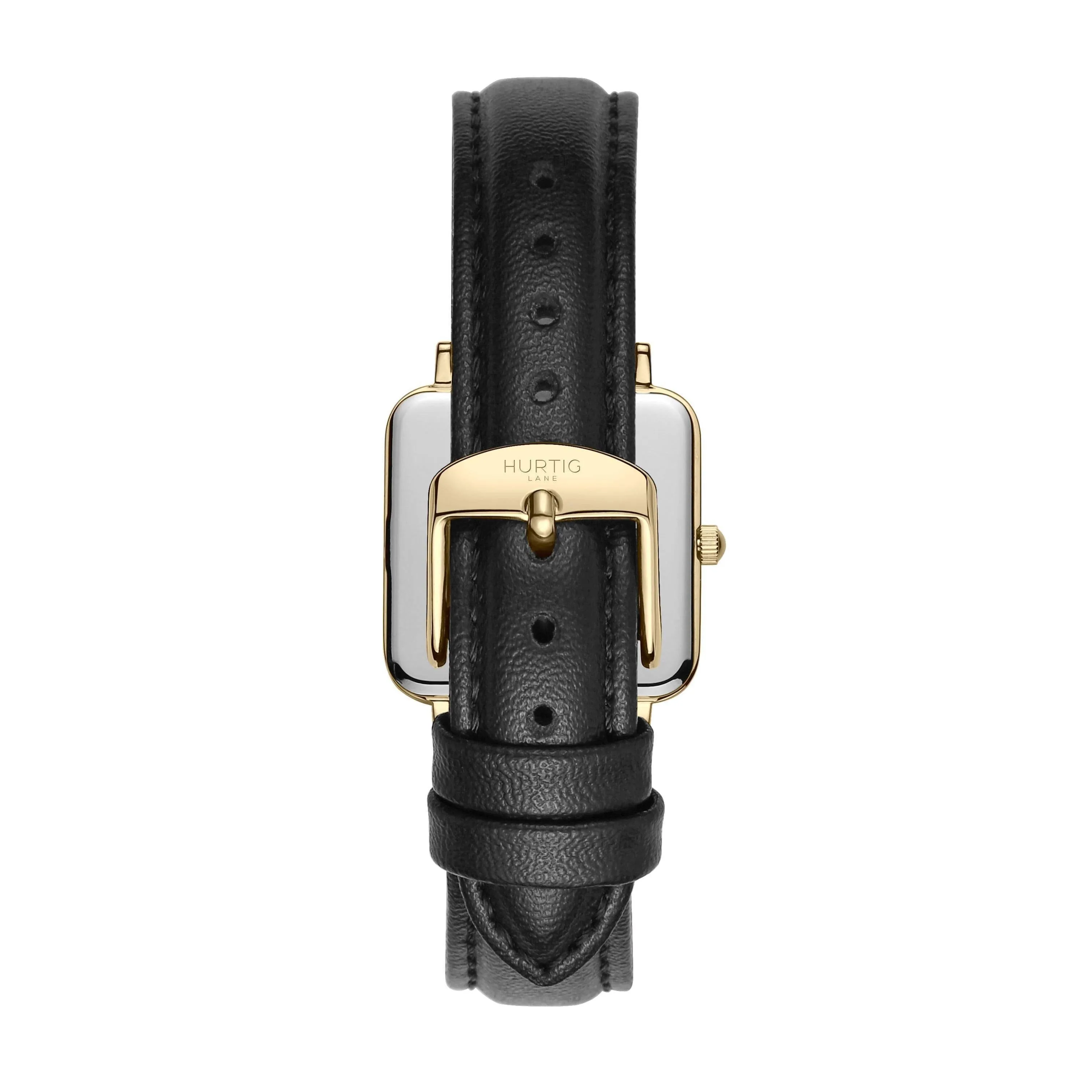Neliö Square CACTUS Leather Watch Gold, White & Black