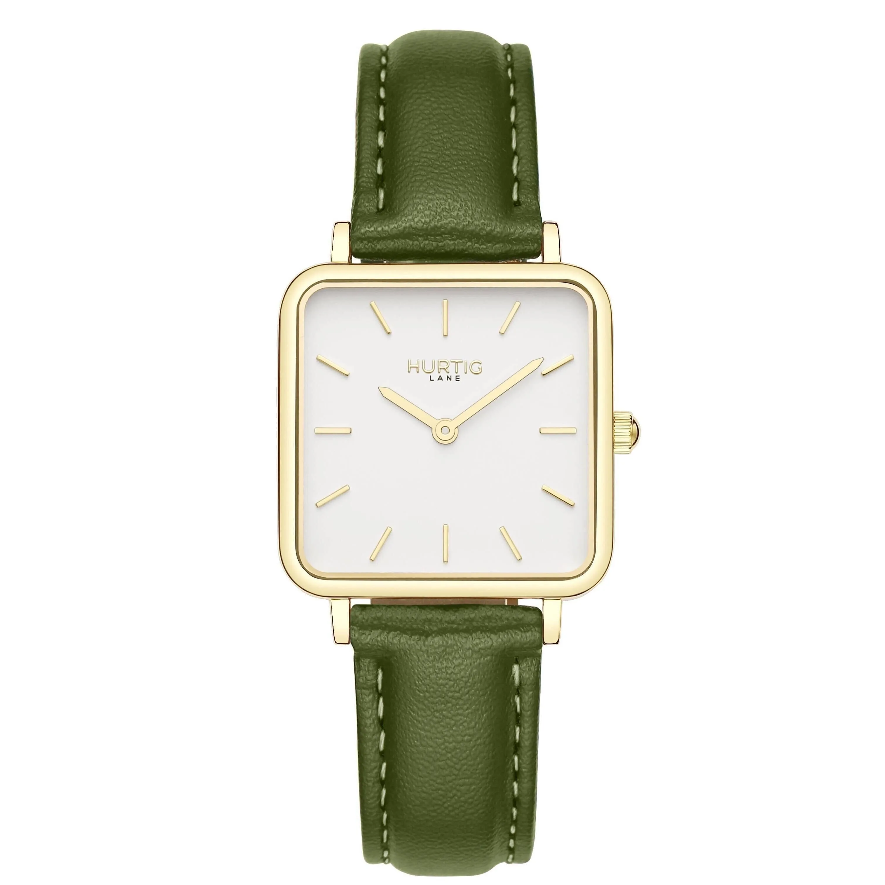 Neliö Square CACTUS Leather Watch Gold, White & Black