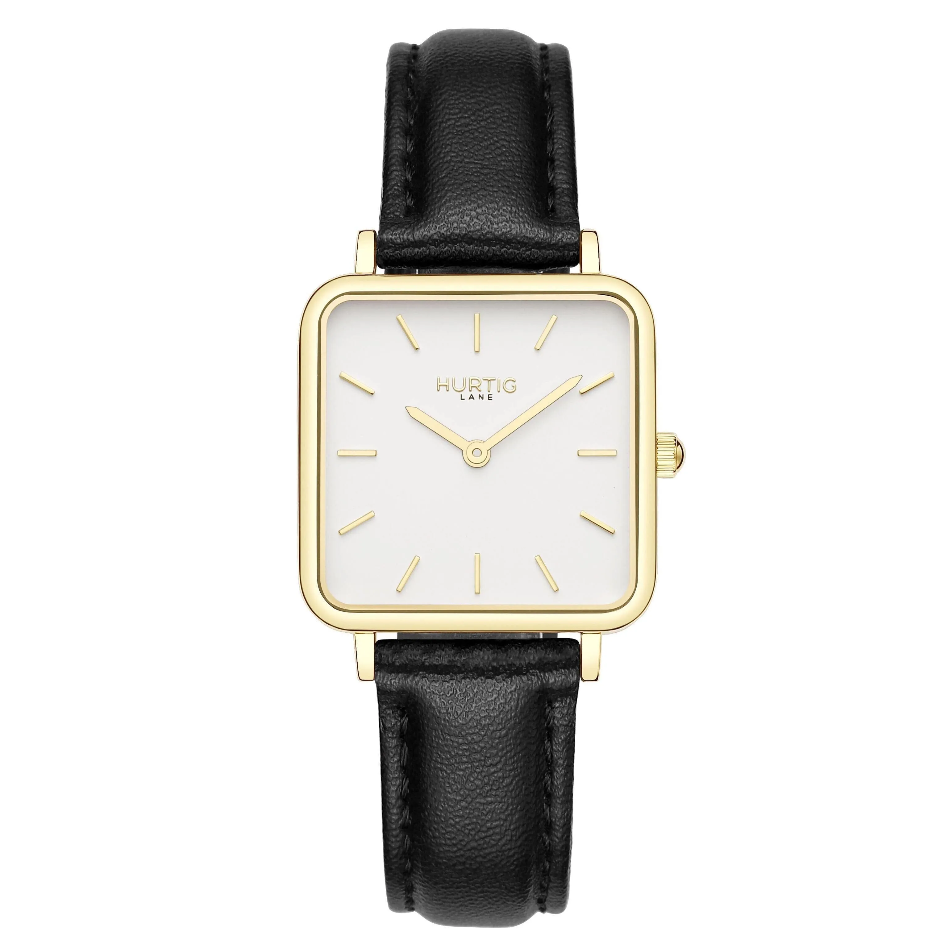 Neliö Square CACTUS Leather Watch Gold, White & Black