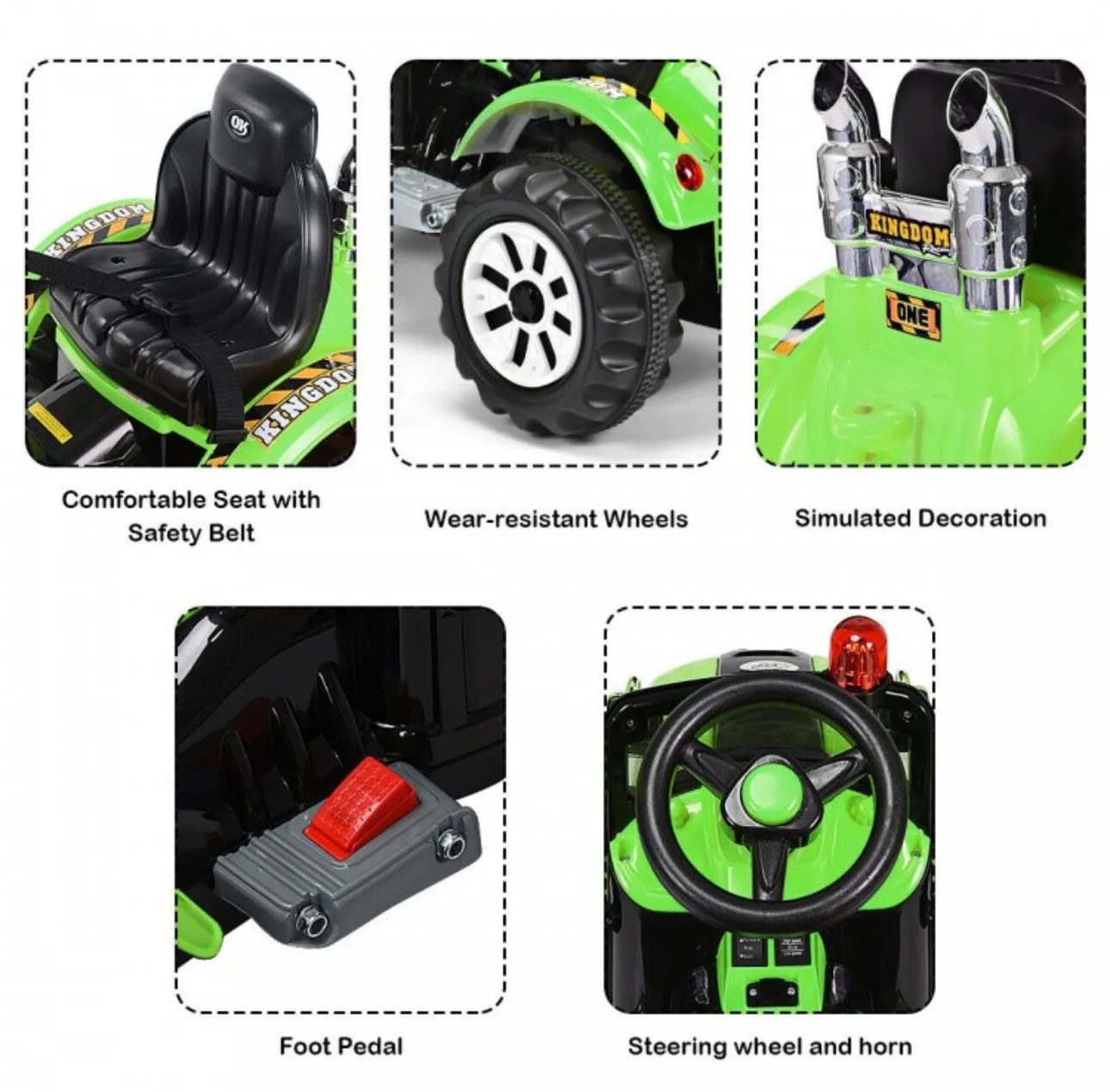 New 2025 Kids Ride On Car 12V / Tractor With Front Loader | Excavator | 2 Speeds | Horn | Push To Start | Seatbelt |