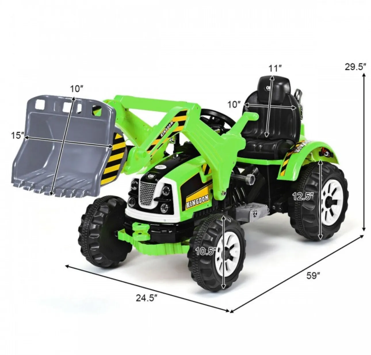 New 2025 Kids Ride On Car 12V / Tractor With Front Loader | Excavator | 2 Speeds | Horn | Push To Start | Seatbelt |