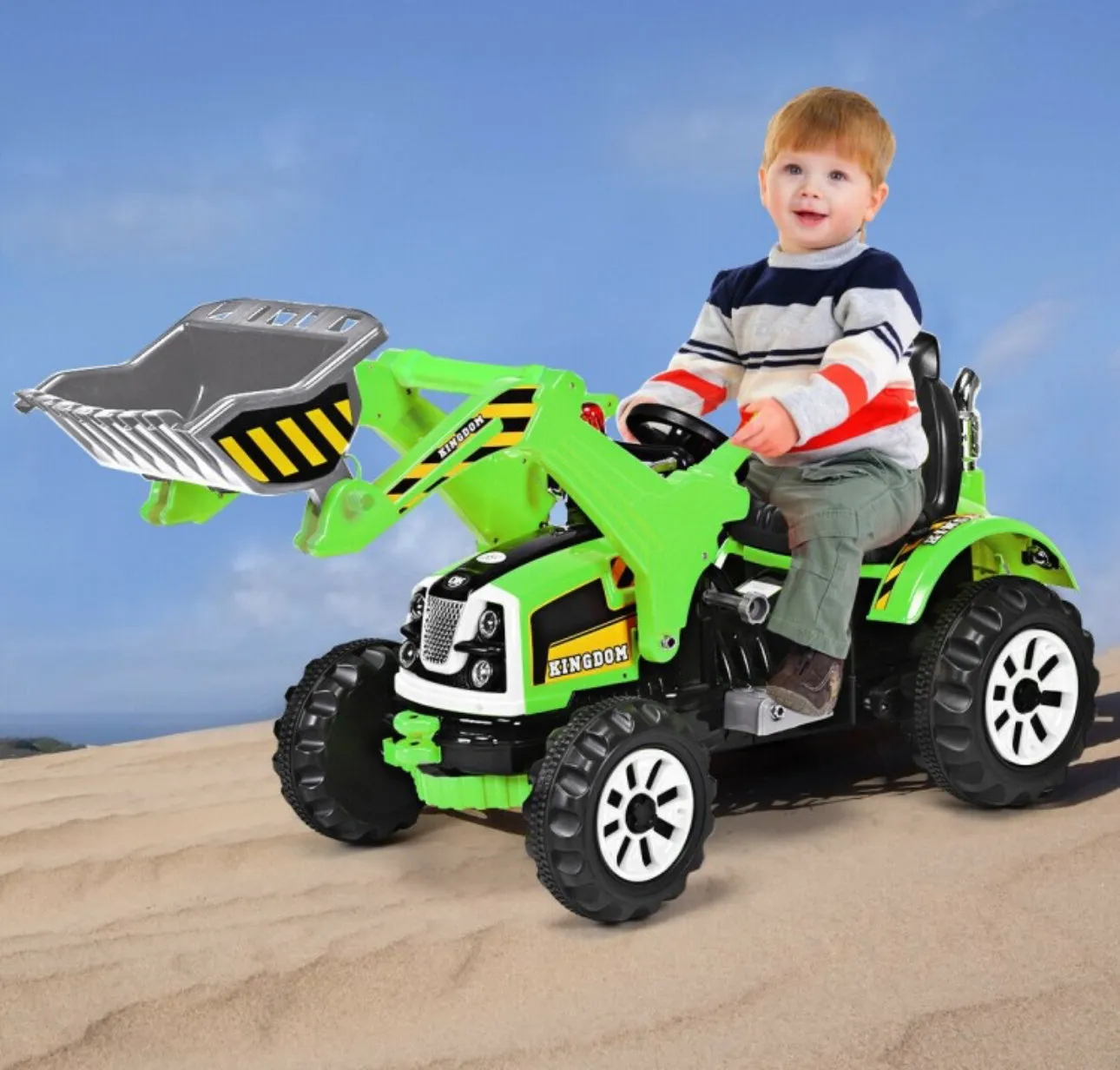 New 2025 Kids Ride On Car 12V / Tractor With Front Loader | Excavator | 2 Speeds | Horn | Push To Start | Seatbelt |