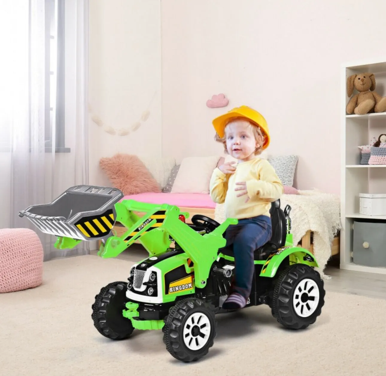 New 2025 Kids Ride On Car 12V / Tractor With Front Loader | Excavator | 2 Speeds | Horn | Push To Start | Seatbelt |