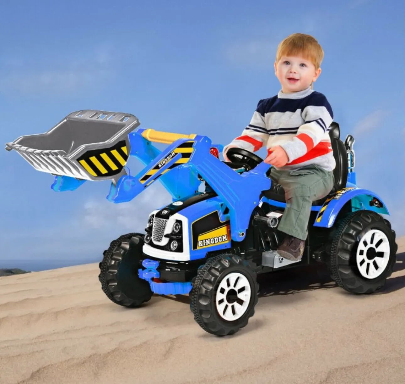 New 2025 Kids Ride On Car 12V / Tractor With Front Loader | Excavator | 2 Speeds | Horn | Push To Start | Seatbelt |