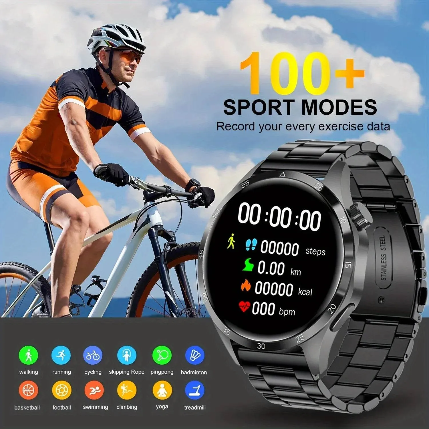 New Smart Watch For Huawei  Men Watch 4 Pro AMOLED Screen Bluetooth Call Watches Health Monitoring Smartwatch New Watch GT 4