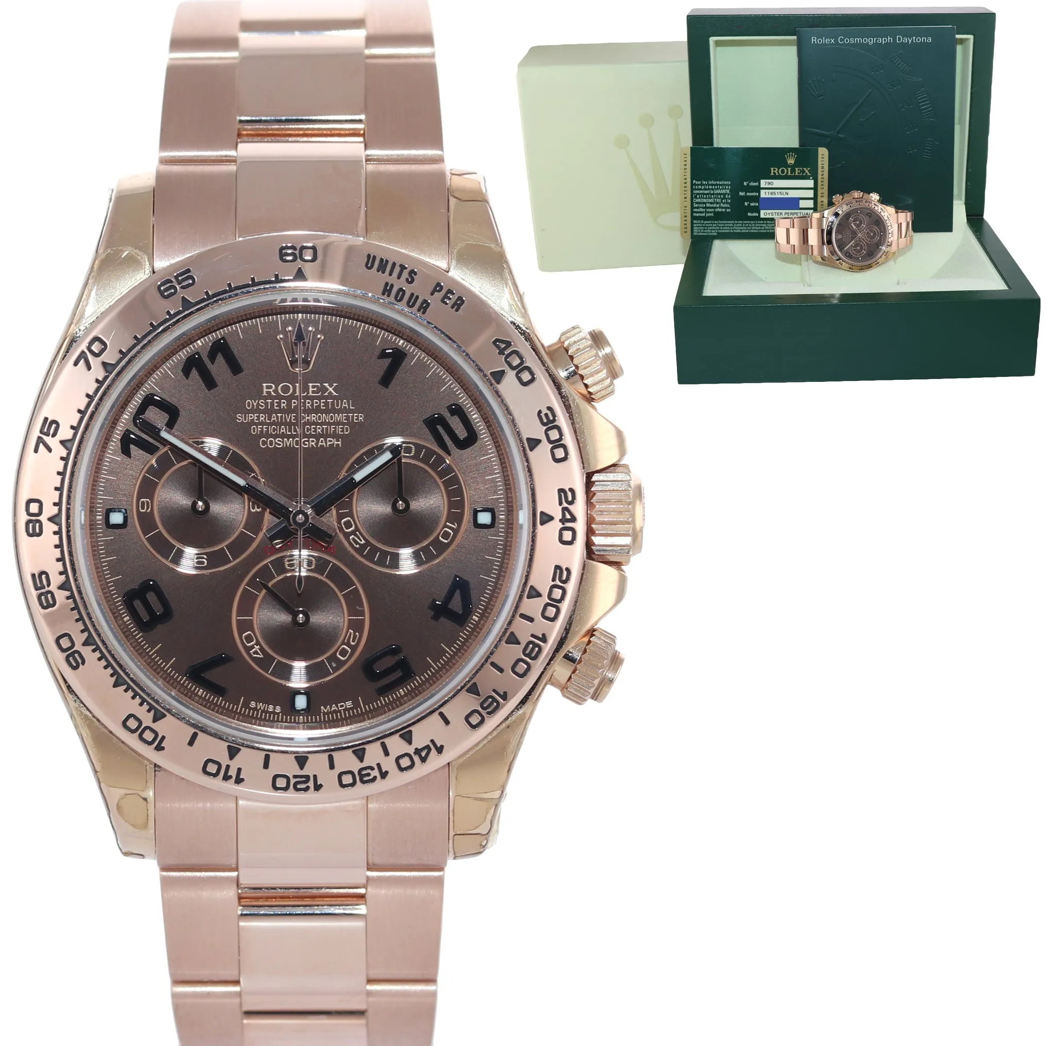 NEW STICKERS PAPERS Rolex Daytona Rose Gold Chocolate Arabic 116505 Watch Box