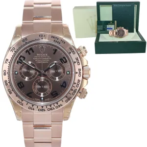NEW STICKERS PAPERS Rolex Daytona Rose Gold Chocolate Arabic 116505 Watch Box