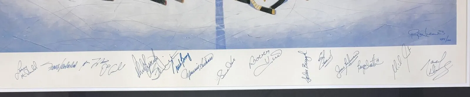 NHL 500 Goal Club (17) Signed Framed Lithograph Howe LaFleur Mikita & More BAS