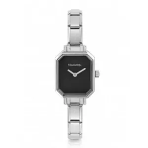 Nomination Watches- Stainless Steel Paris Rectangular Watch With Black Face